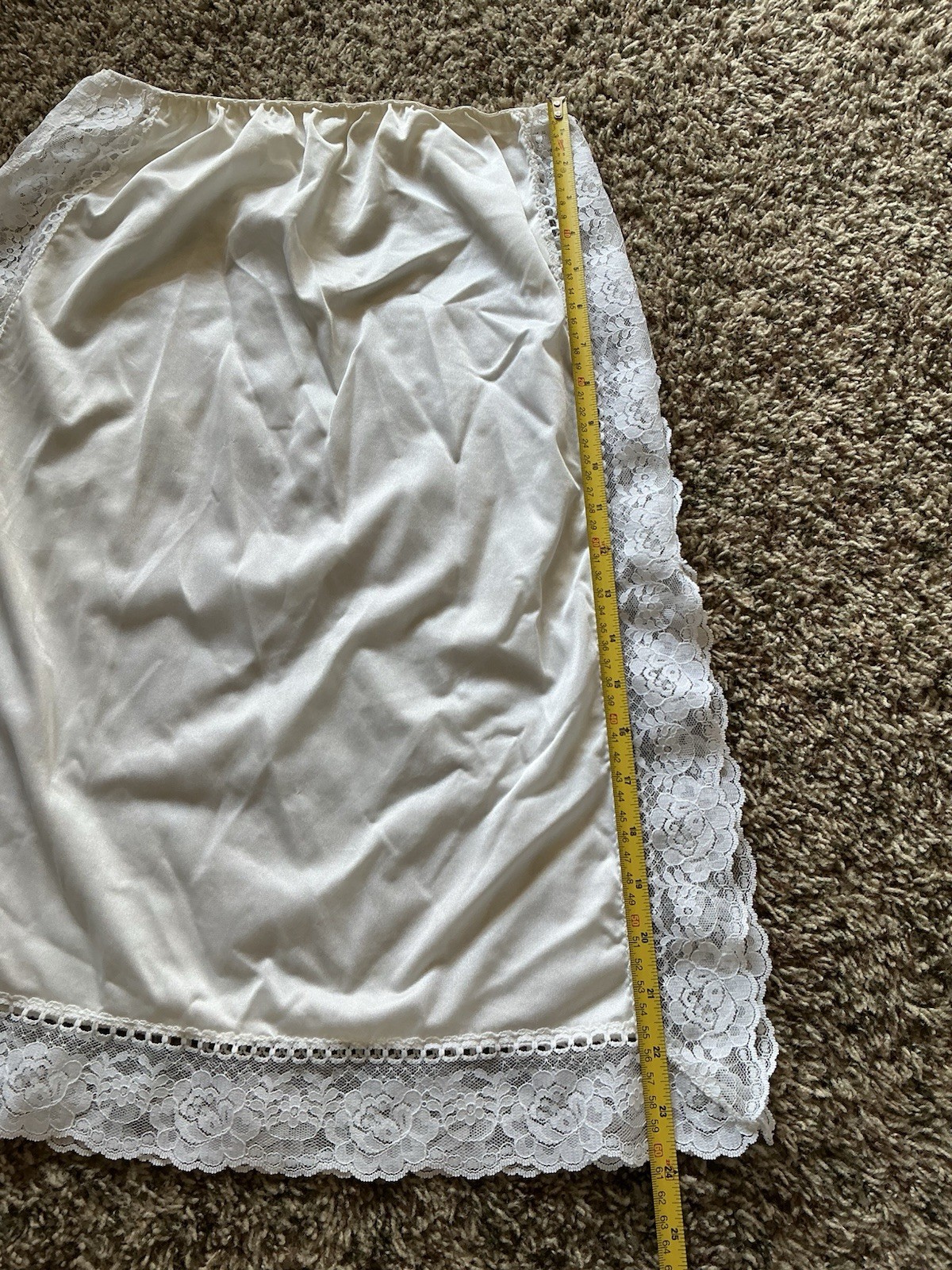Vintage Mardor White Sz Medium 6 Nylon Tricot Lace Trim Slip GUC