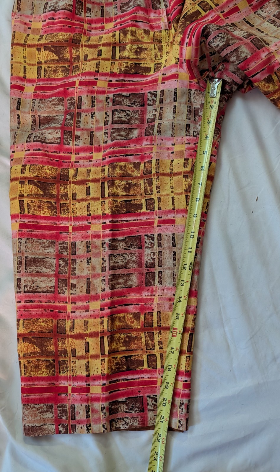 OOAK Pant Suit Women Sz 14 Harve 3D Flower Abstract Color Casual Crop Legs Lined