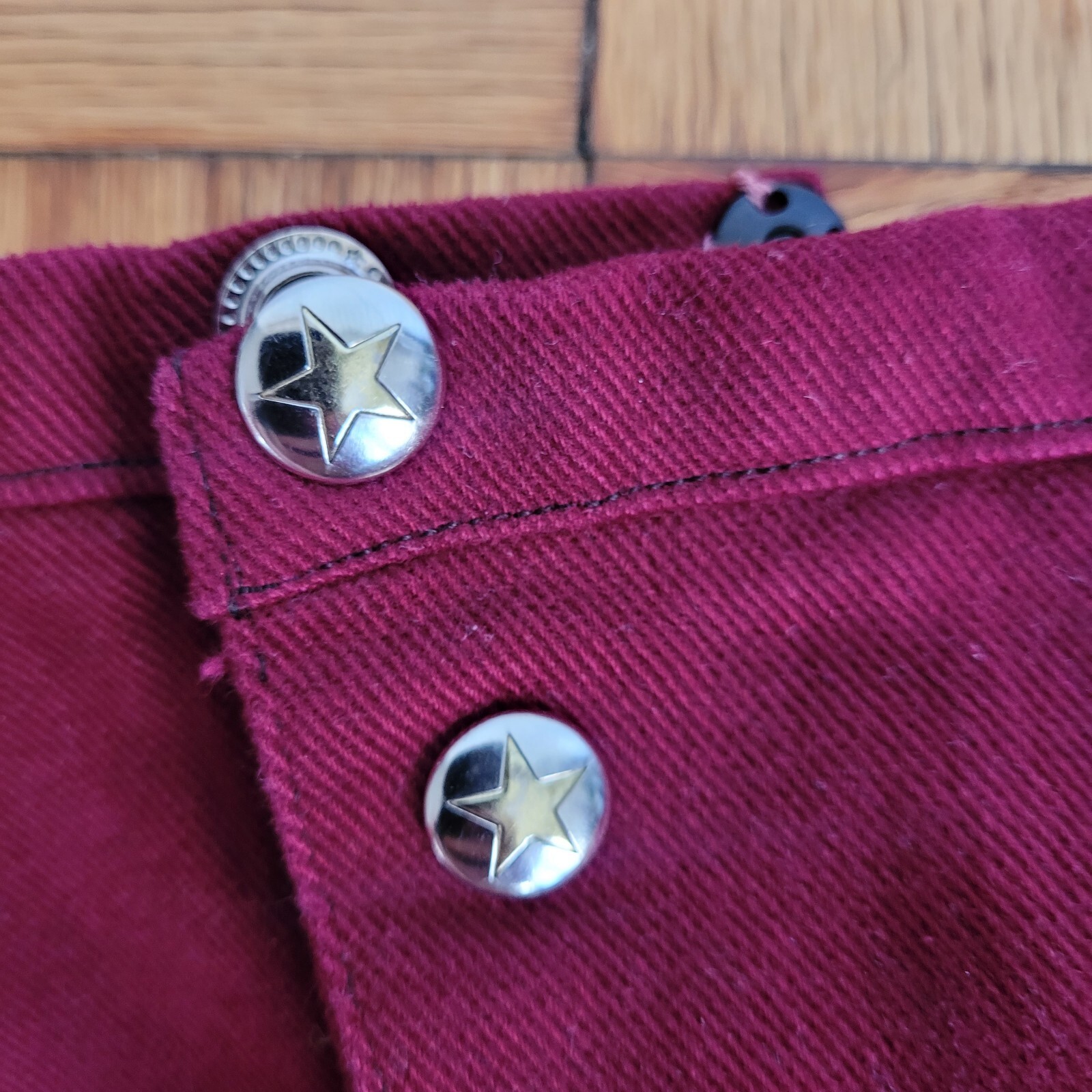 Vintage Maroon Wide Leg Bell Bottom High Waist Pant Hippy Rave 24″ Bell Size 29