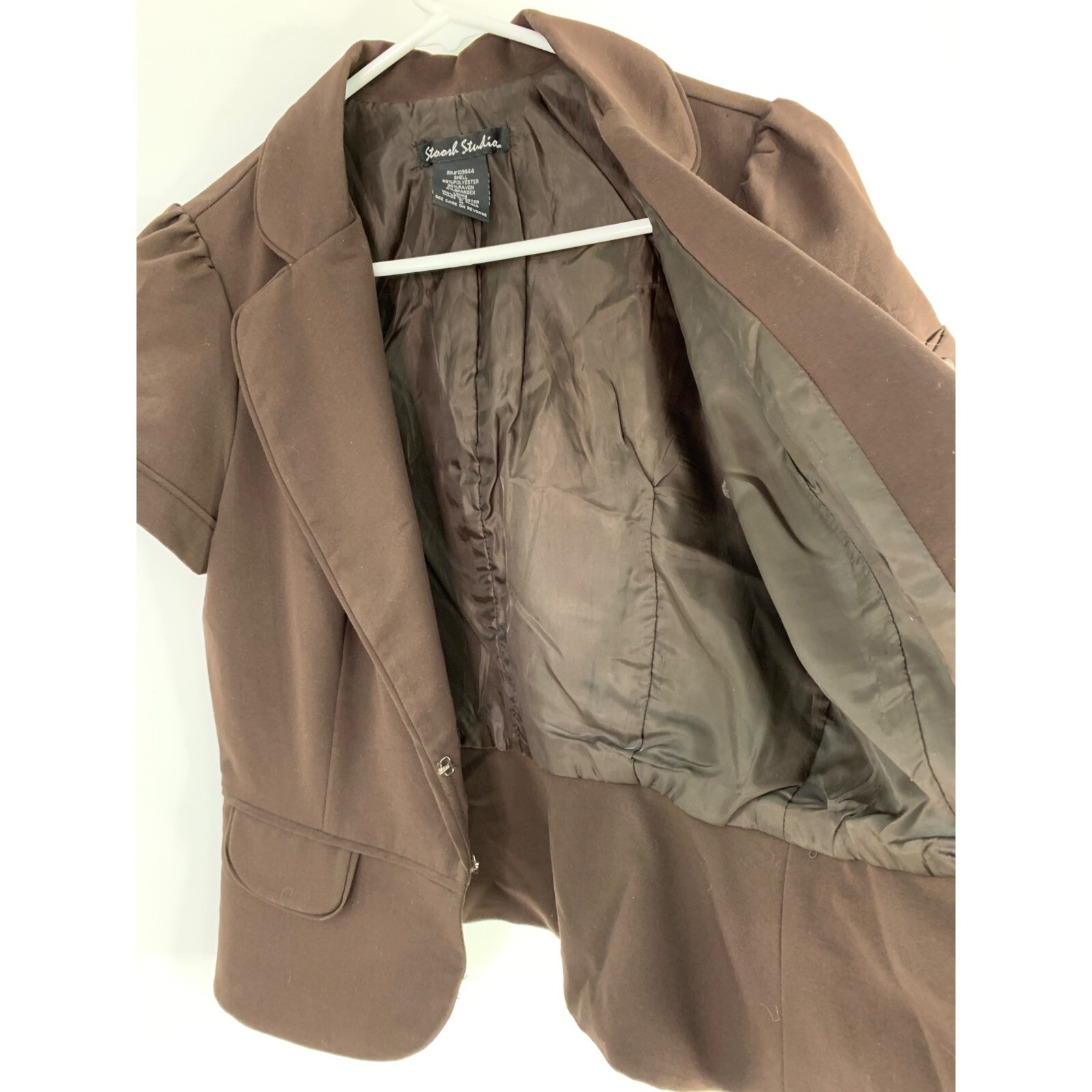 Vintage Y2K Stoorb studio peplum blazer jacket top brown size S/M 5871