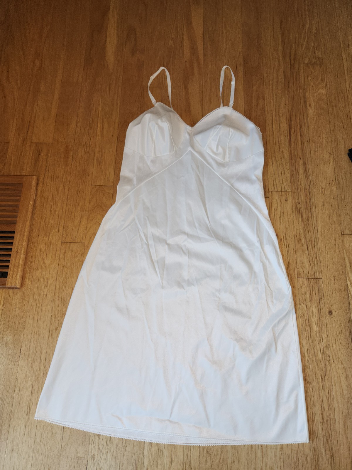 Vtg GAYMODE 1950s Rockabilly Full Slip Dress Taffeta Bombshell Ivory 36/14Sht