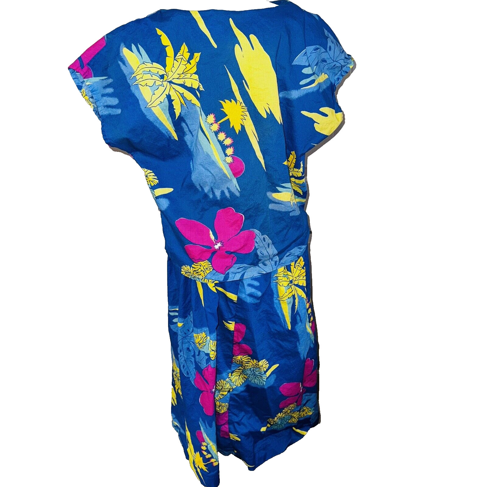 Vintage 60’s Glamour Girl Tropical Pull on Skirt Boxy Top Floral Hawaii Small
