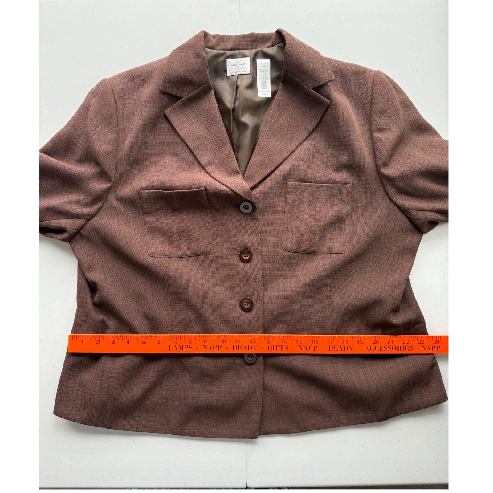 Emma James Vintage Brown Pant Suit Set NWT Size 18 90s Corpcore Blazer Trousers
