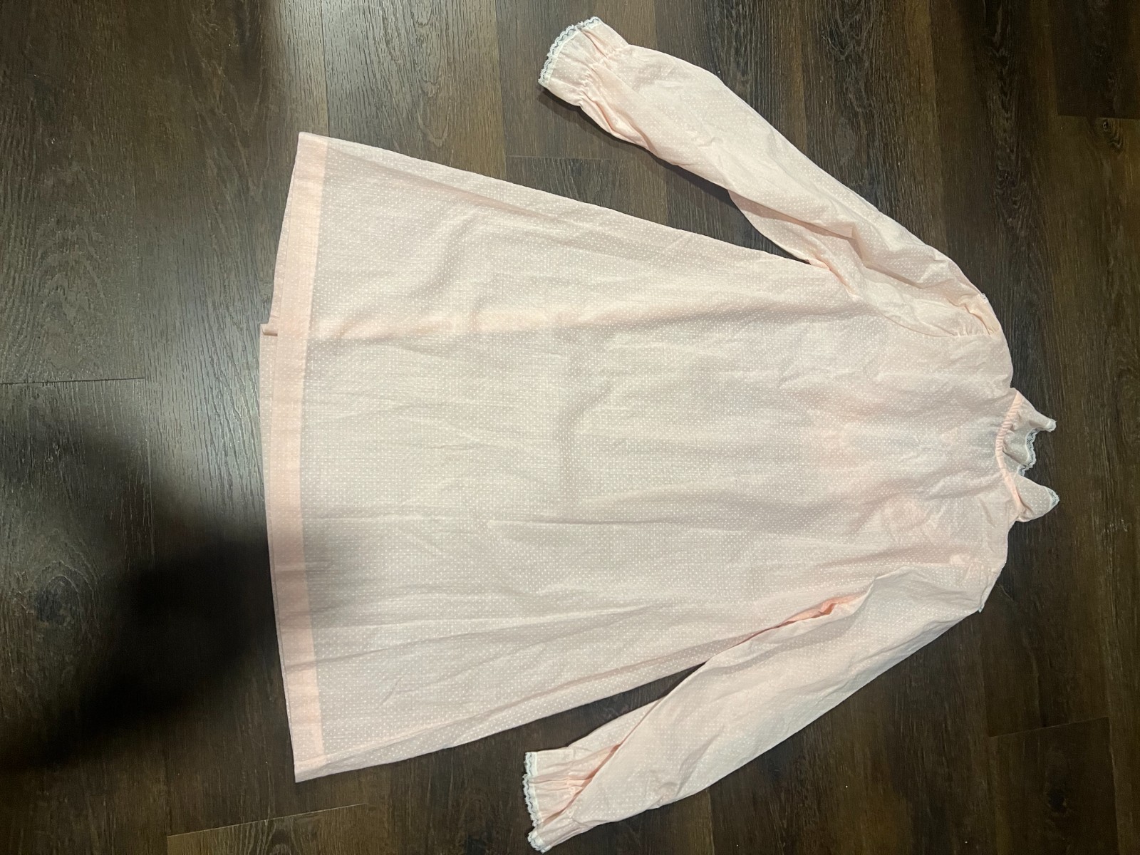 Sears Famous Bodies Short Vintage Nightgown- X-Small Adult – Pink Swiss Dot