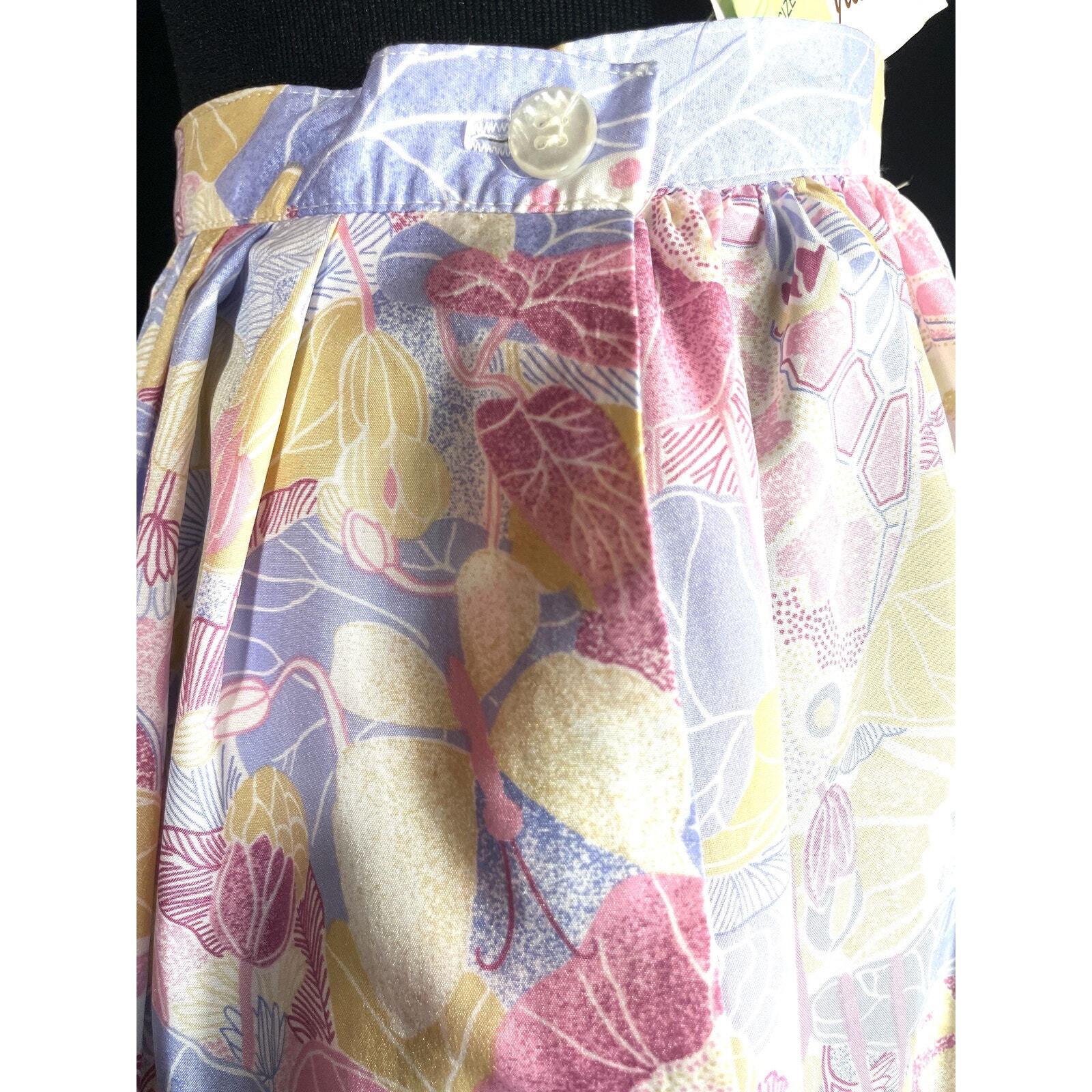 vintage mid century pastel floral and butterfly skirt Tailored by Handmacher,