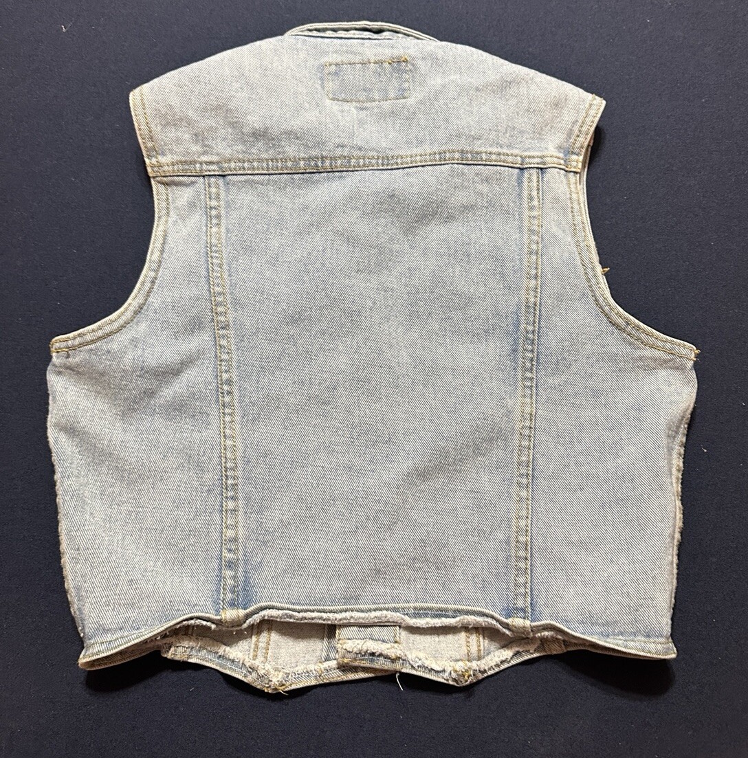 Vintage 90s Breaker Jeans Womens Vest Size S Button Down Denim Biker