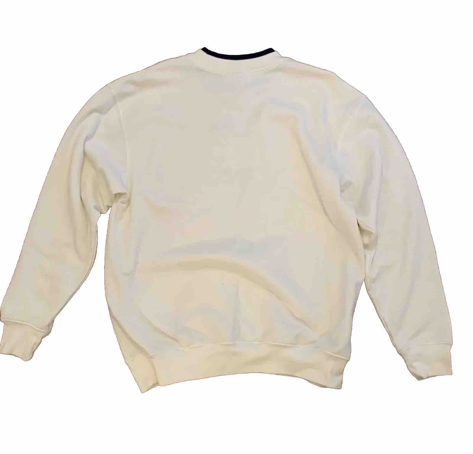 VINTAGE 80S GRANNYCORE SOFT GIRL COTTAGECORE SWEATSHIRT PET DOG WHITE LARGE