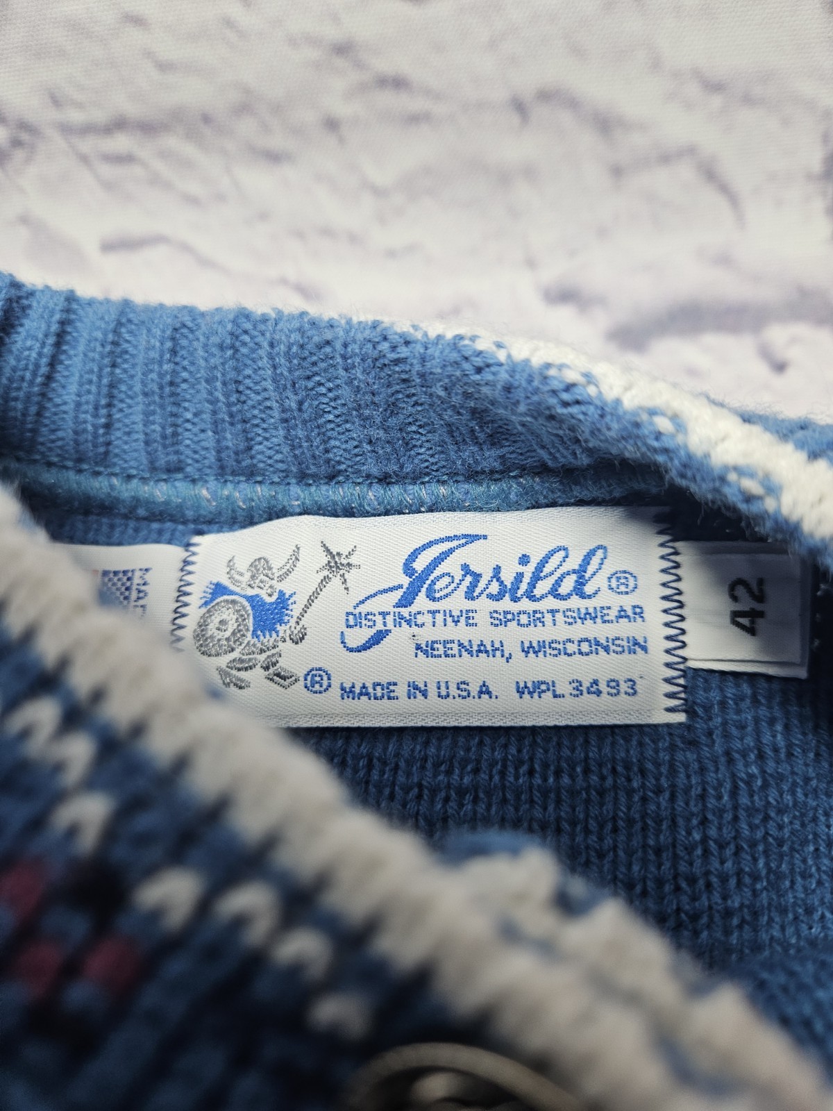 Vintage Jersild Women’s Sweater – LARGE (42) – Blue, 100% Acrylic