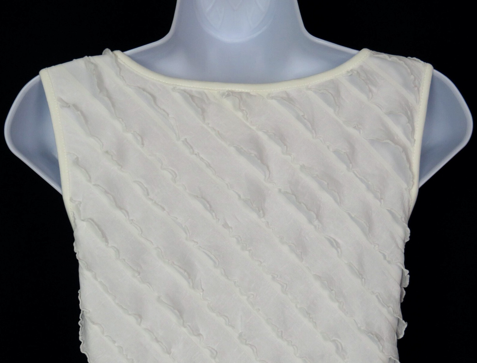 VTG 1980s 90s FLORAL DRESS CHRISTOPHER & BANKS SIZE SMALL RUFFLES POLY SPANDEX