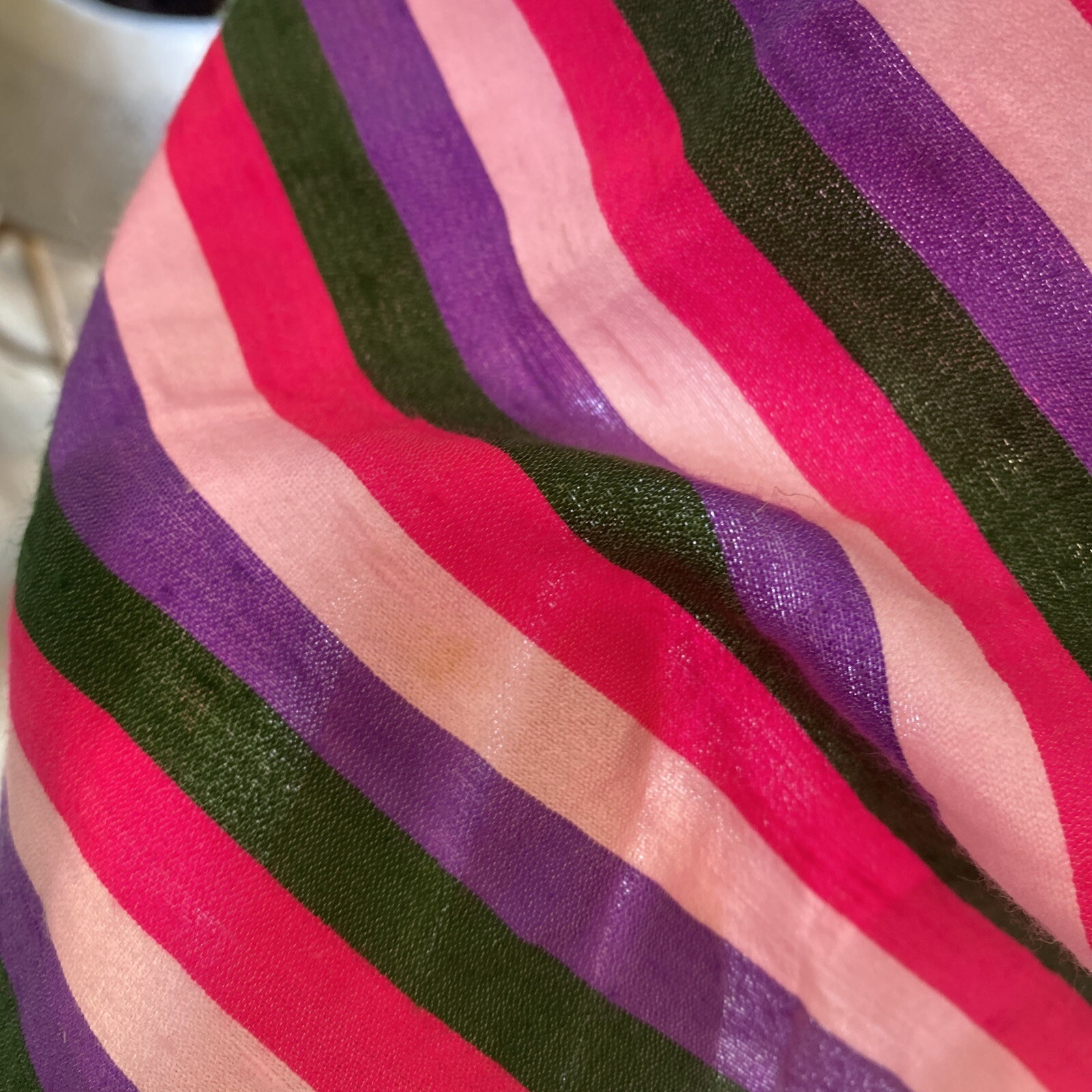 Vintage Prue Acton Dress Fits Au 8 XS/S Multicolour Stripe Silk Wrap Mini Dress