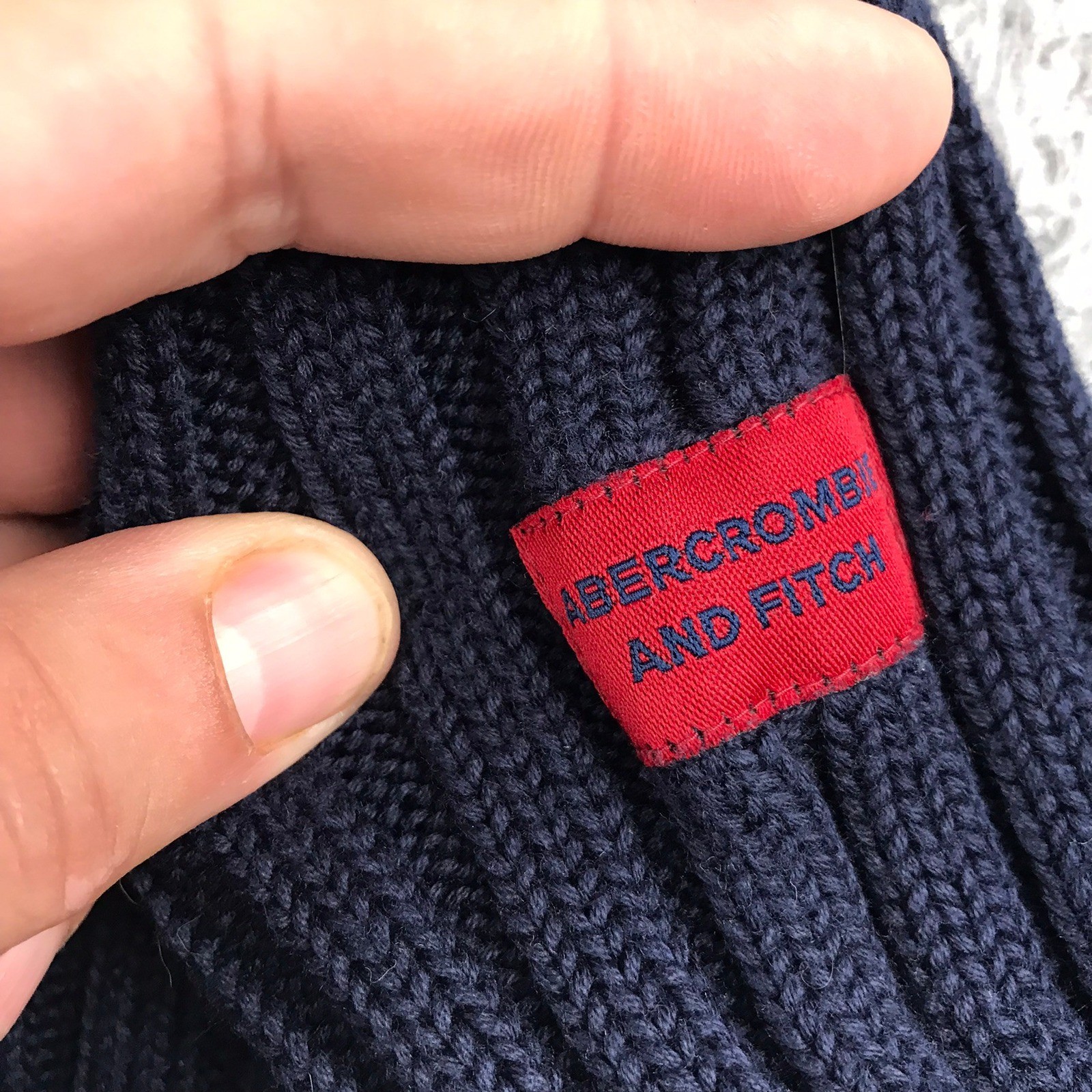 Vintage 90s Abercrombie & Fitch Turtleneck Sweater Womens M Navy Ribbed Knit