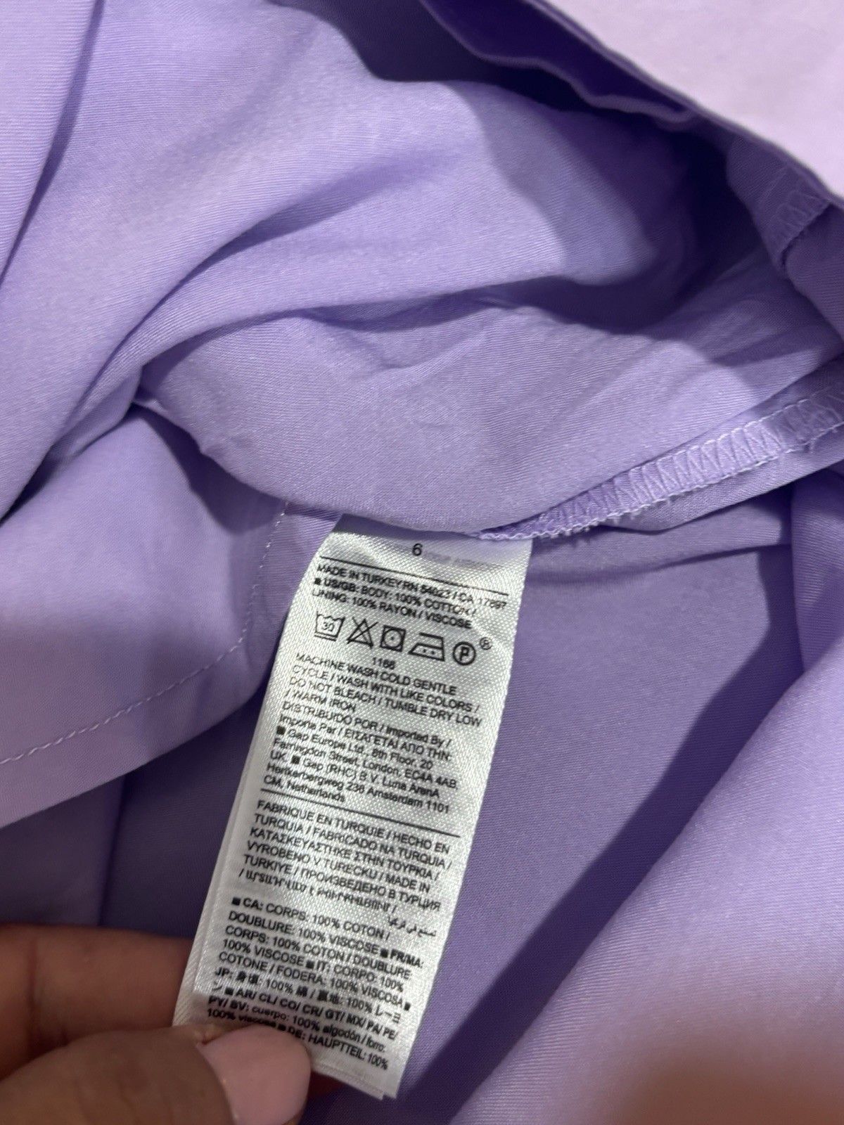 BR Lavender Pleated V Neck Mini Dress Women’s