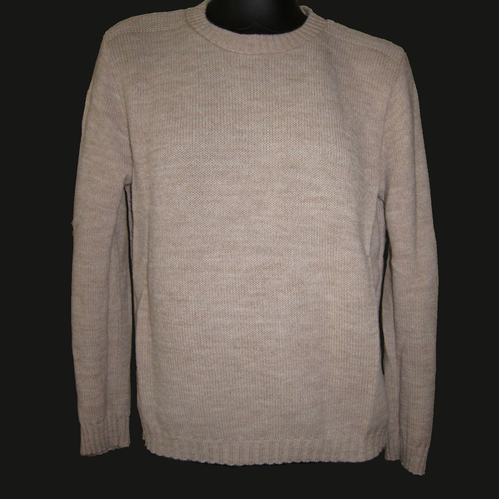 60s Vtg Billie Jo BJ Beige Tan Classic Crew Neck Sweater Modern Sz Small to Med