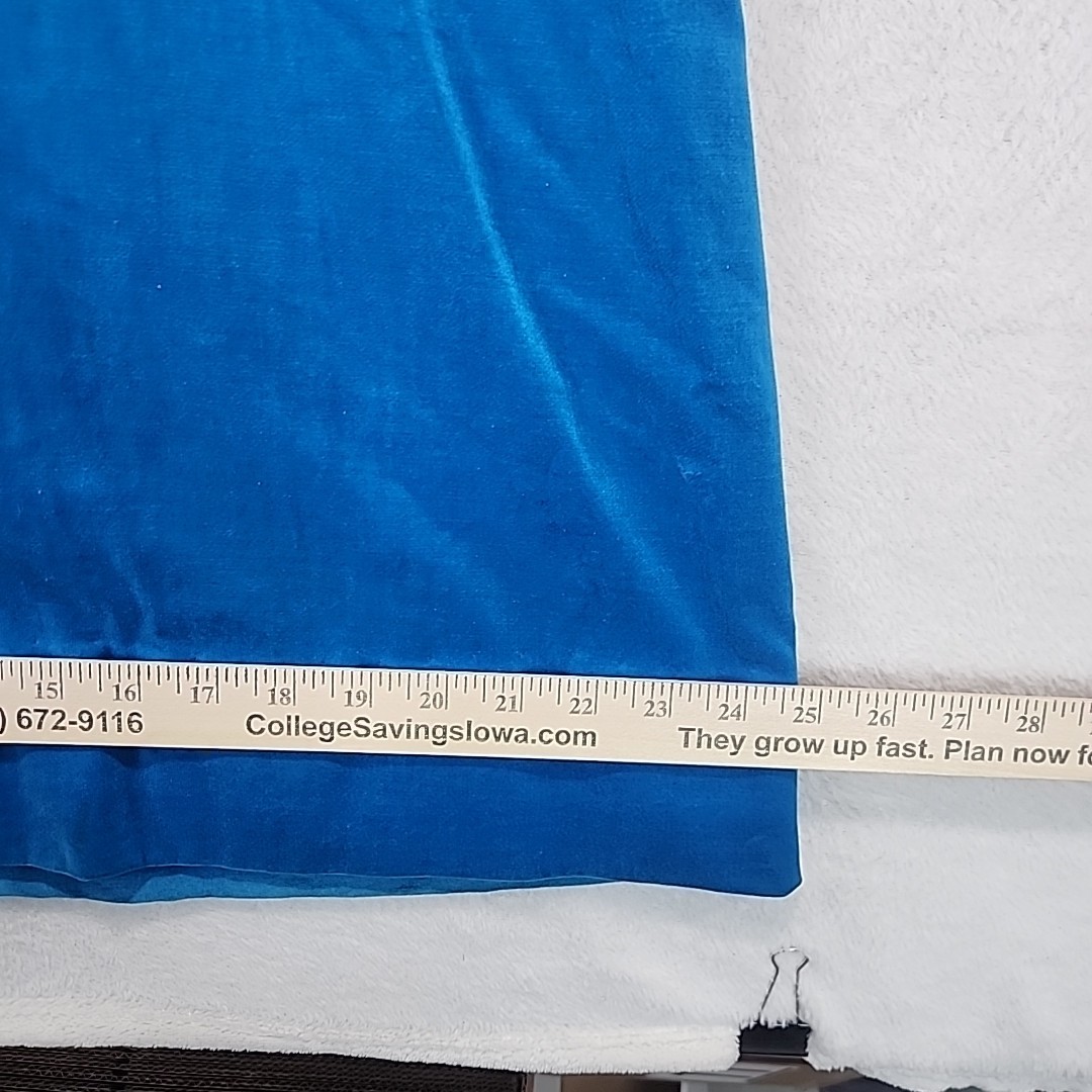 Vtg 60s 70s Empire Waist Maxi Dress Homemade Sheer Sleeve Aqua Blue Velvet