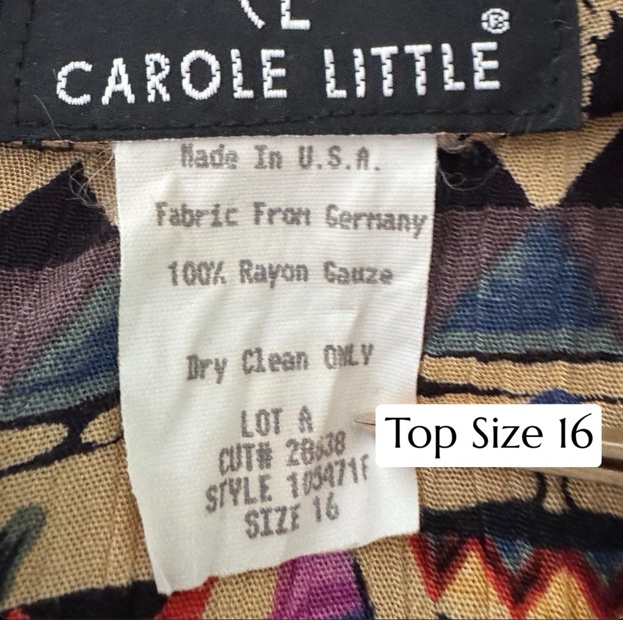 Vintage 1980s Carole Little 2-Pc SET Skirt Jacket Top Paris France 12-14 Large