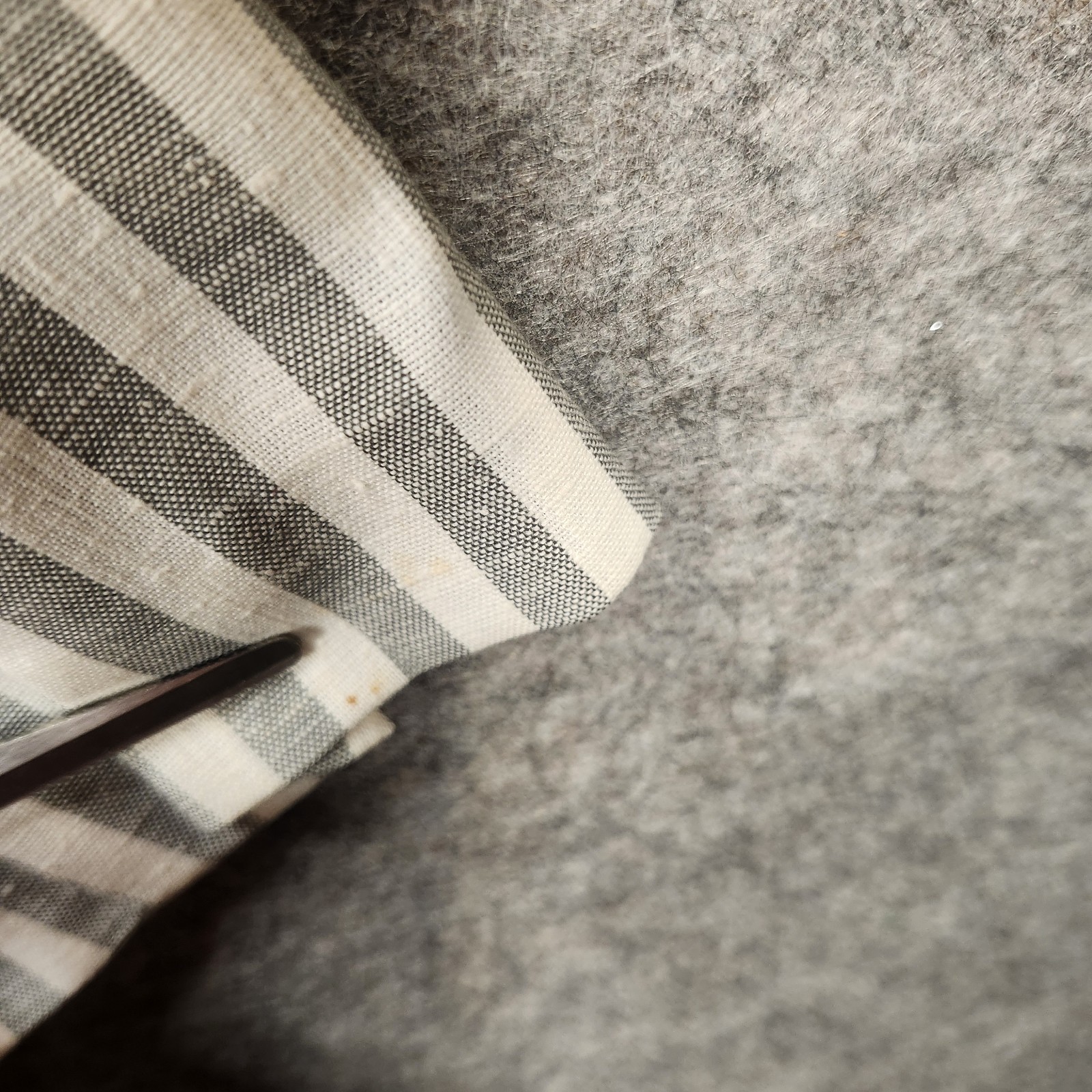 Vintage Pantasia San Francisco Linen Skirt Suit Gray White Striped 80s Pockets
