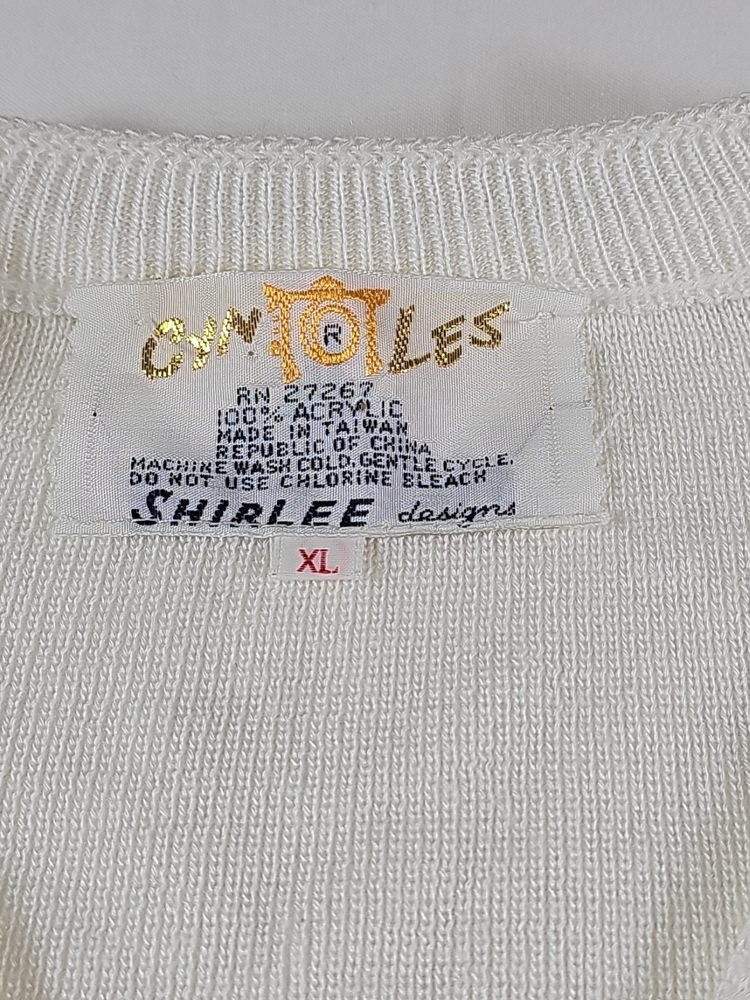 Vintage Cyn Les Shirlee Designs Las Vegas Casino V Neck Sweater Reno Gambling XL