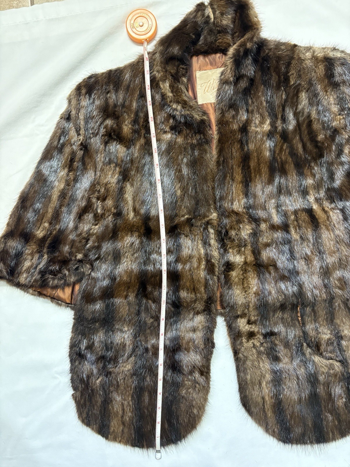 Vintage Mahogany/Black Striped Mink Caplet- Incredibly Beautiful Shiny Fur