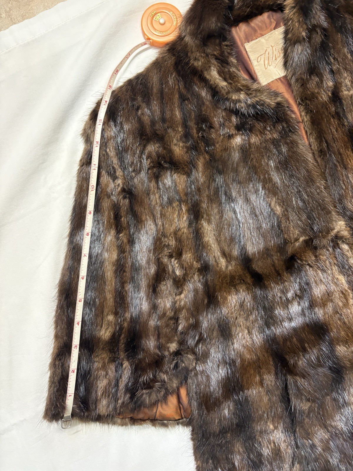 Vintage Mahogany/Black Striped Mink Caplet- Incredibly Beautiful Shiny Fur