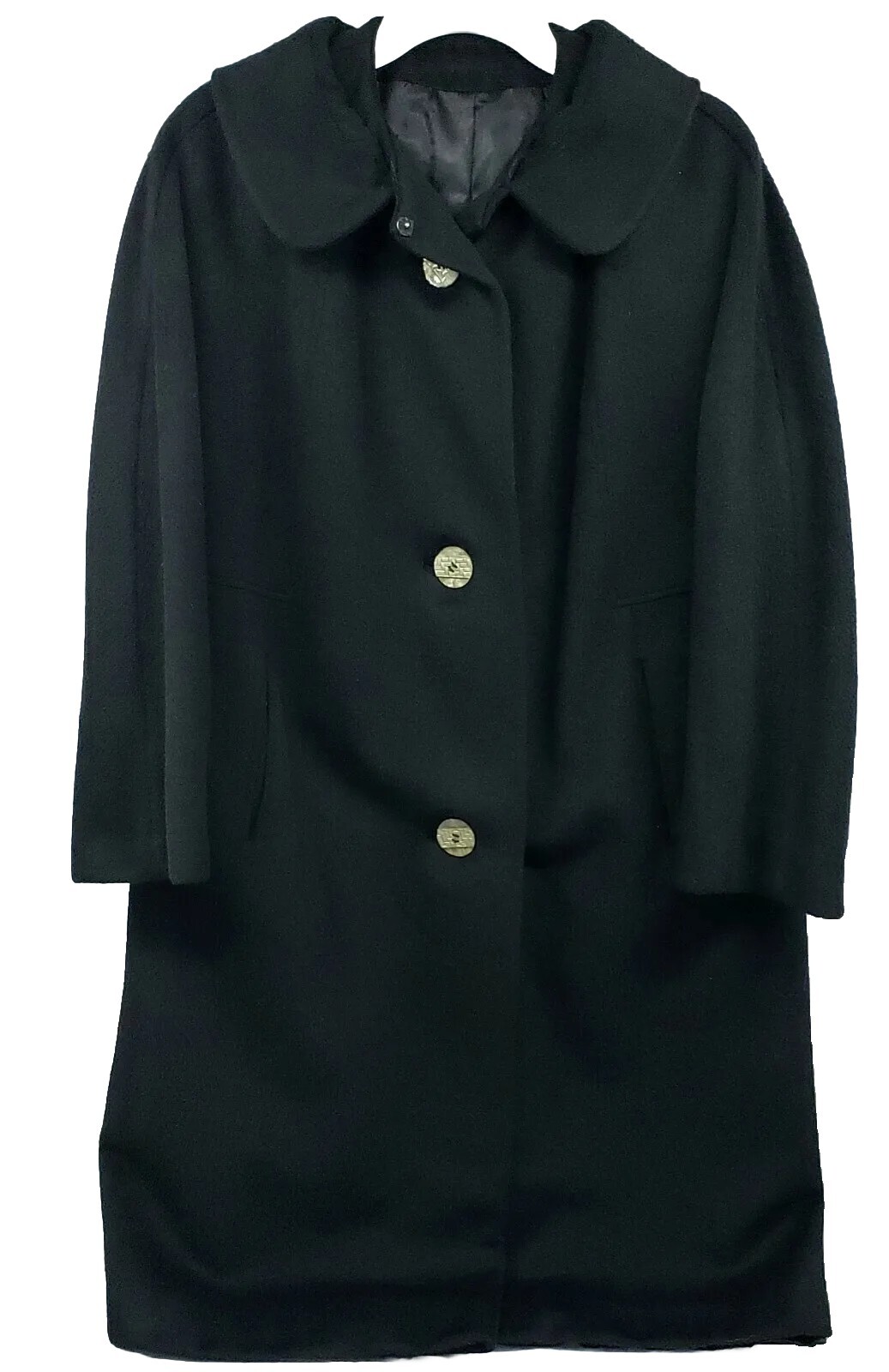 Vintage Wool Pea Coat Bettijean International Ladies Garment Workers Union Black