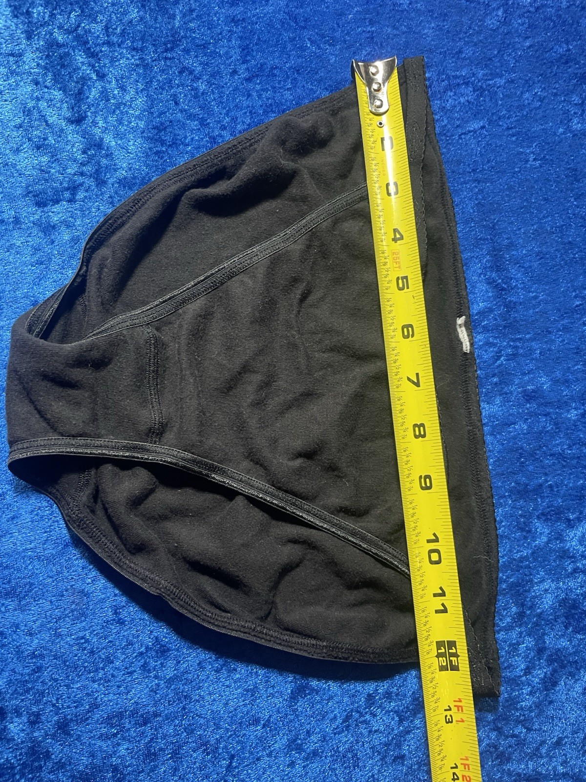 Vintage Black Panties Cotton String Bikini Size Medium Panty No Tag