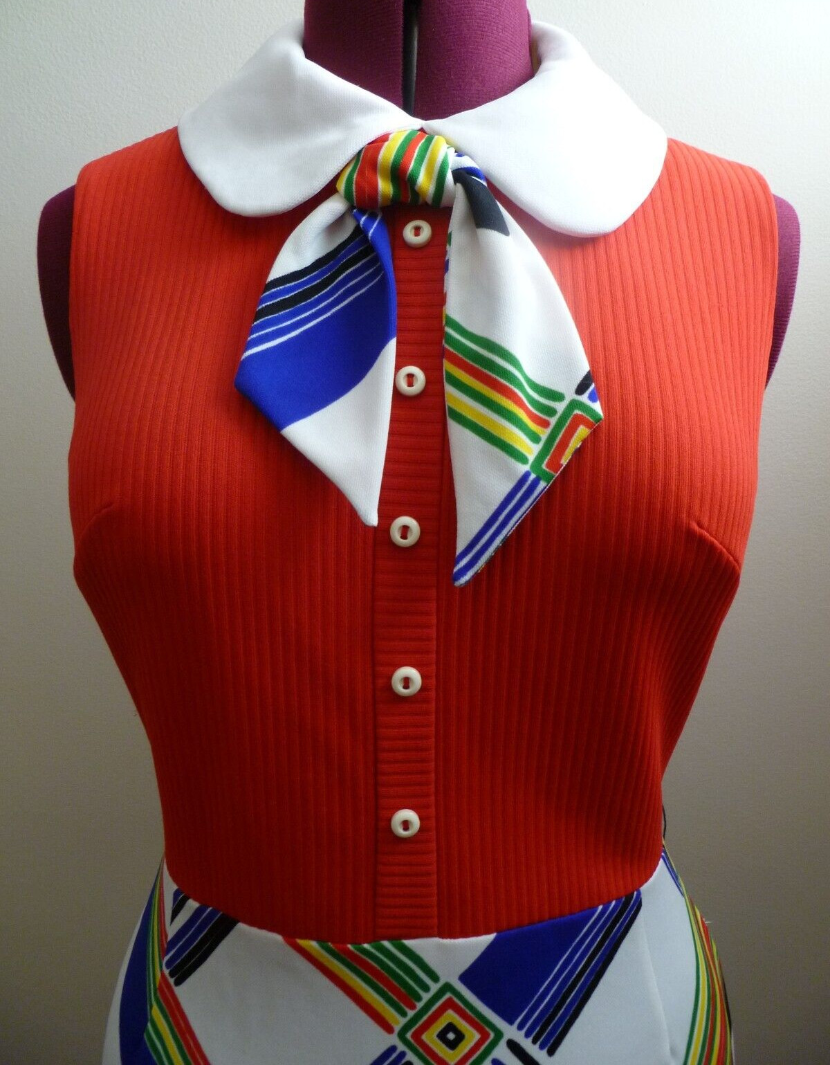 Vintage 1950-60’s Women J. Harlan Originals Dress Size M Sleeveless Multi-color