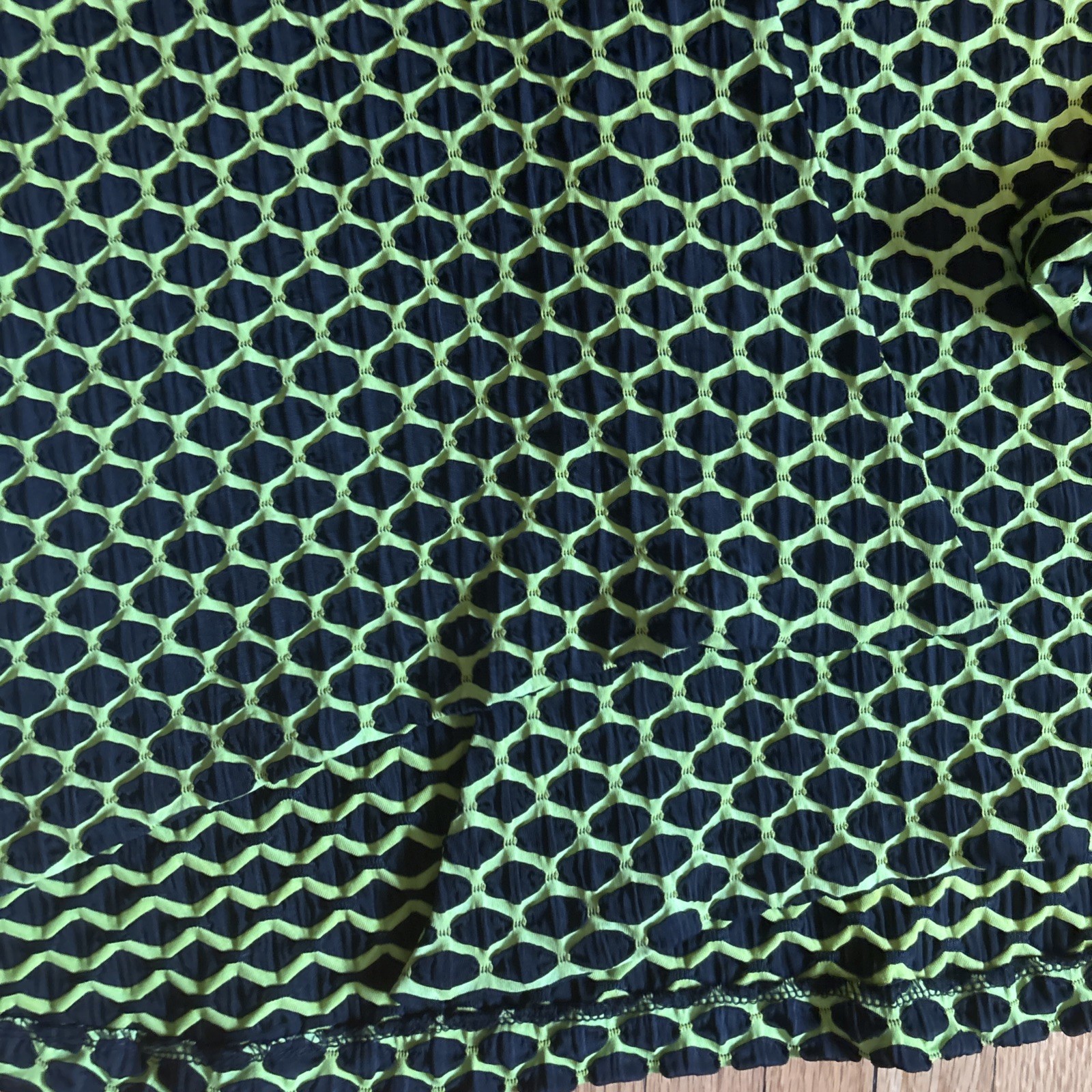 Y2K Joseph Ribkoff Stretch Lime Green Black Toggle Button Swing Blazer Jacket 14