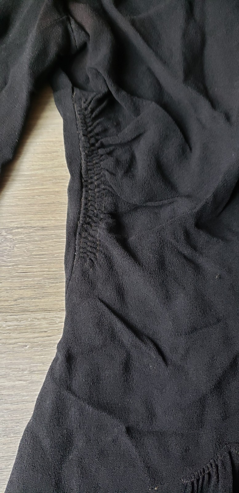 VTG 40s Black Crepe Dress Sz S? Deco Side Zip Study PROJECT DAMAGE STAINS AS-IS