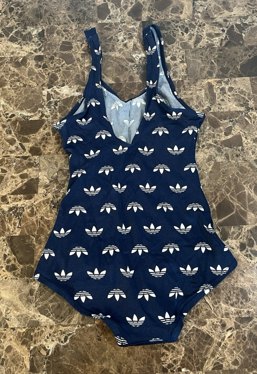 Vintage Adidas All Over Print One Piece Bathing Suit Made In USA