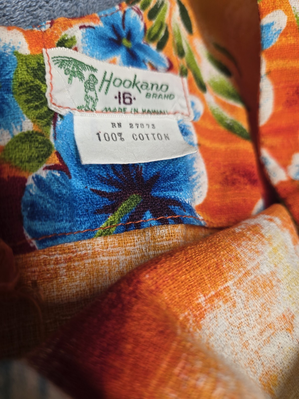 Vintage Hookano Brand Hawaiian Barkcloth Aloha Maxi Dress w1249