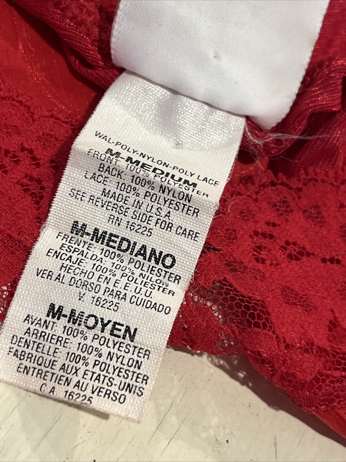 Intimate Moods body suit Women’s M Red vintage lingerie lace trim Romantic