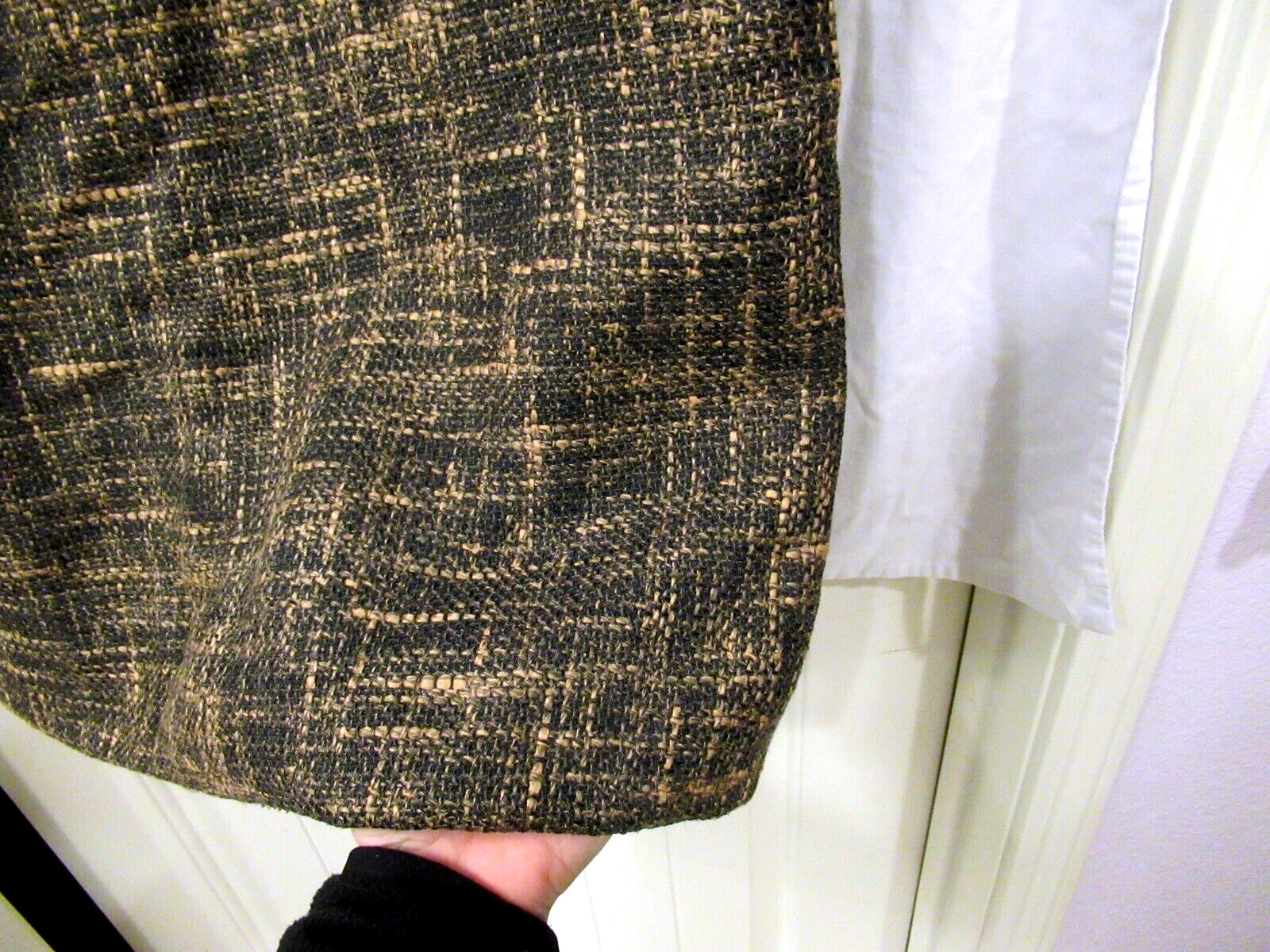 Phil Jacobs brown and gold boucle plaid shift dress, c. 1960s, 36″ chest