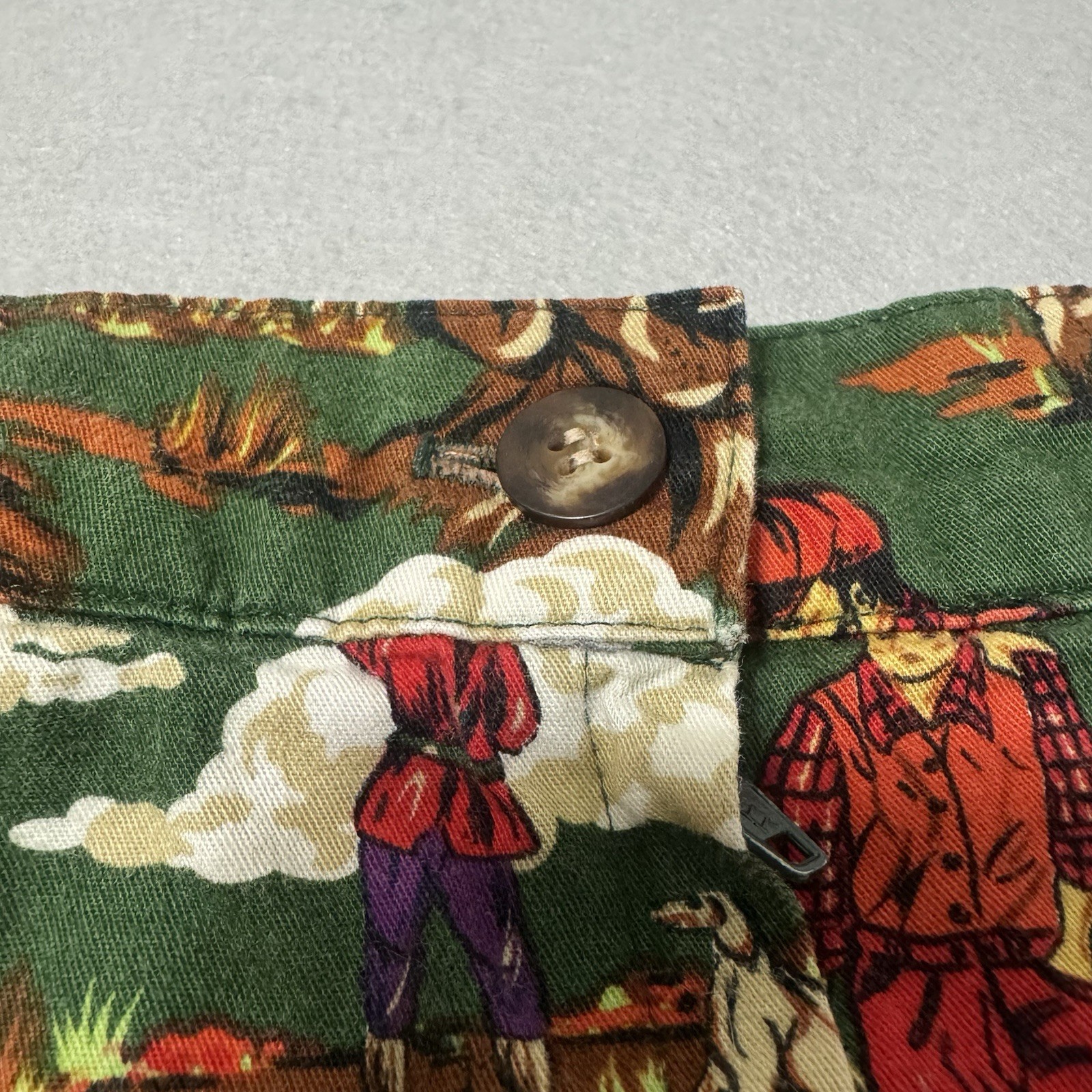 Vintage Skirt Small Sharon Young Hunting Dogs Green Pencil