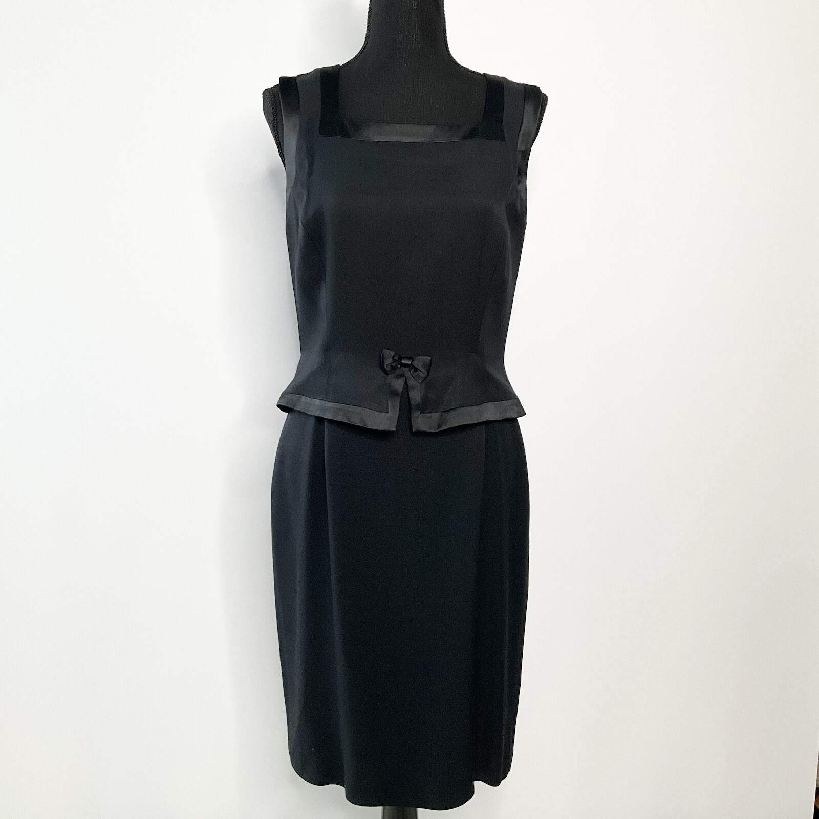 Vintage Hannah Hardy Womens Black Sophisticated Heritage A-line Dress SZ 8