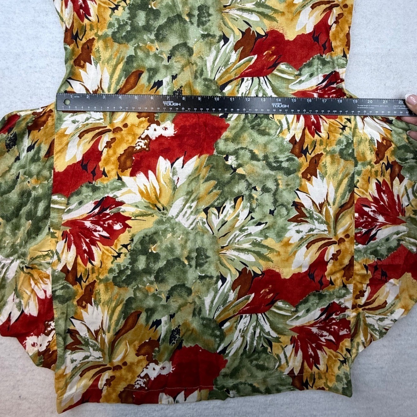 VTG La Belle Dress Floral Sleeveless Handkerchief Hem L USA 90s unique boho