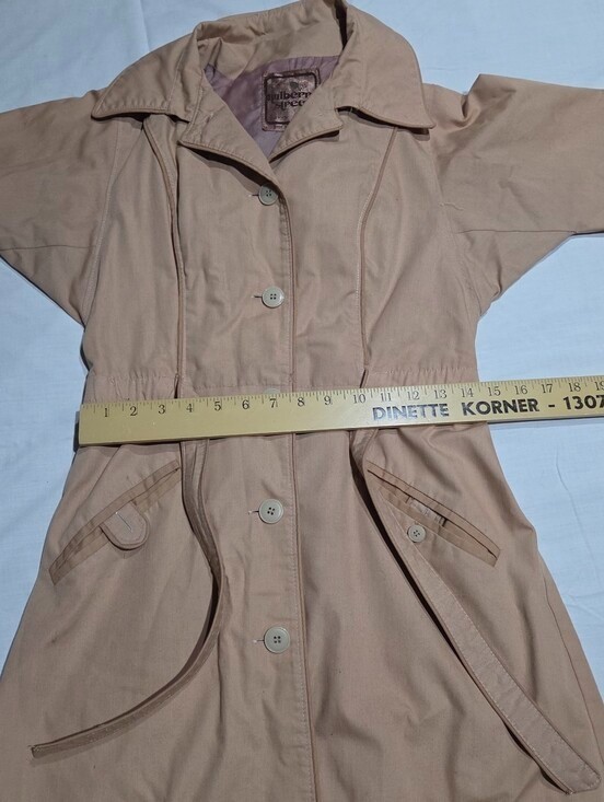 Vintage 1970s Mulberry Street Tan Trench Coat XS