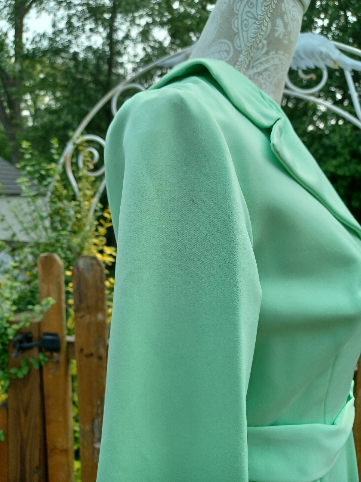 True Vtg Mid-century 1960s 1970s Long Formal Dress Mint Green MCM Mod Maxi 11/12