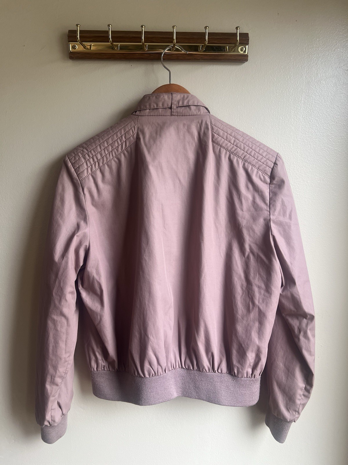 Vintage Private Club Bomber Women’s L Pink Mauve 80s 90s Windbreaker Hong Kong