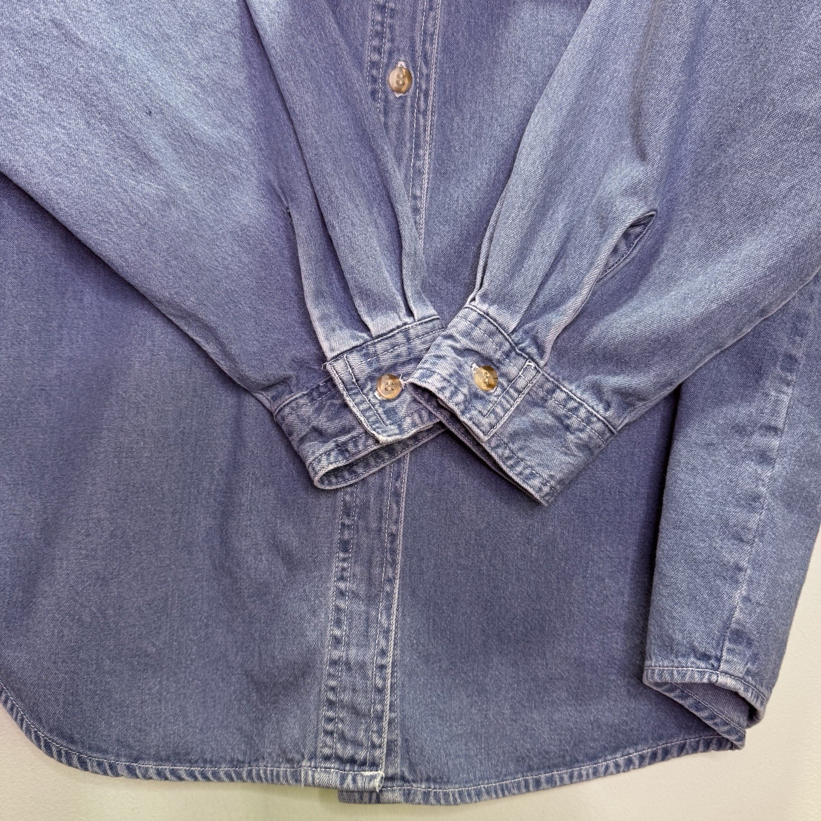90s Let’s Quiz Again Ugly Christmas Denim Shirt Western Cowboy Cats L Cat Lady