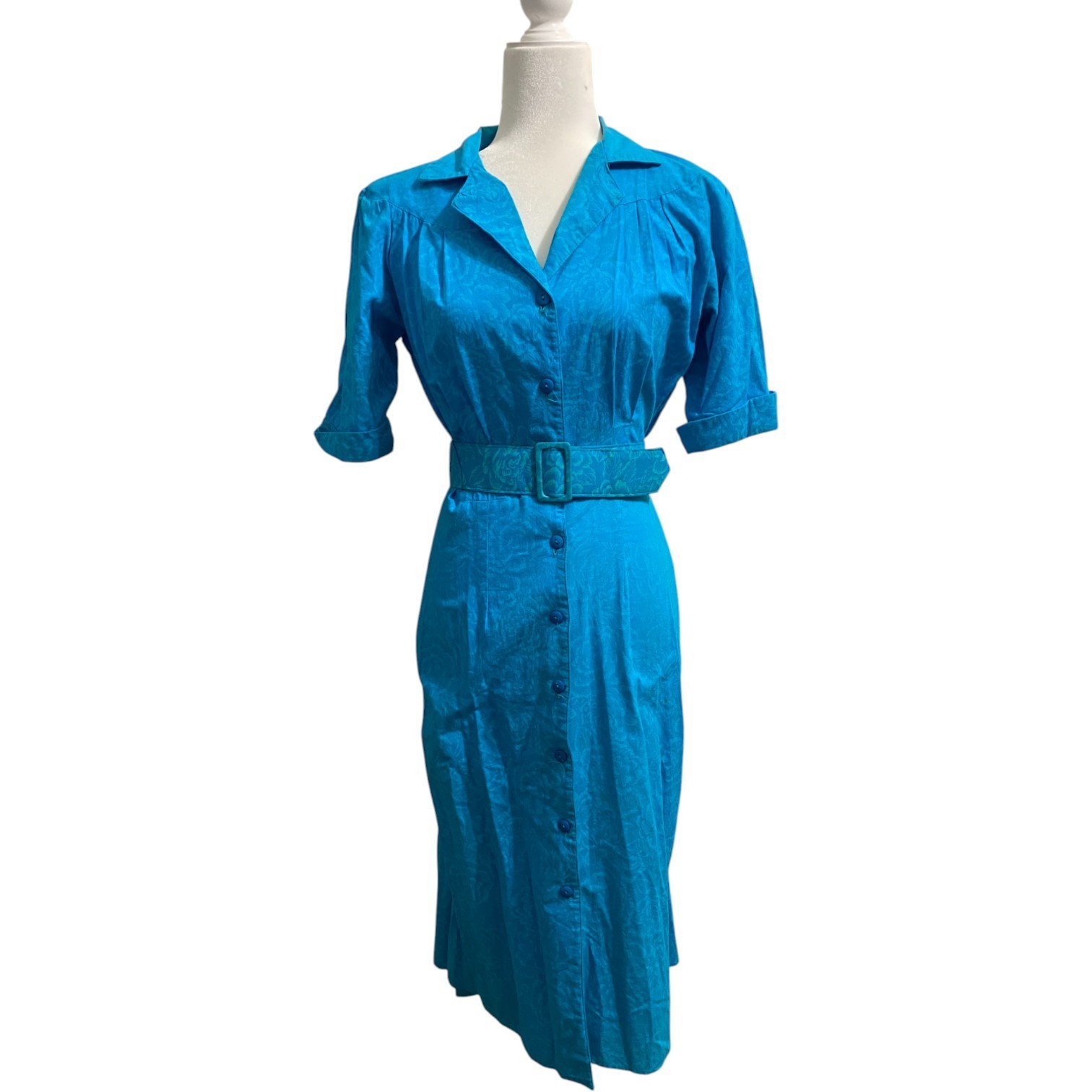 Vtg 70s 80s Womens Miss OOPS California Shirtwaist Secretary Dress belted Sz S 4