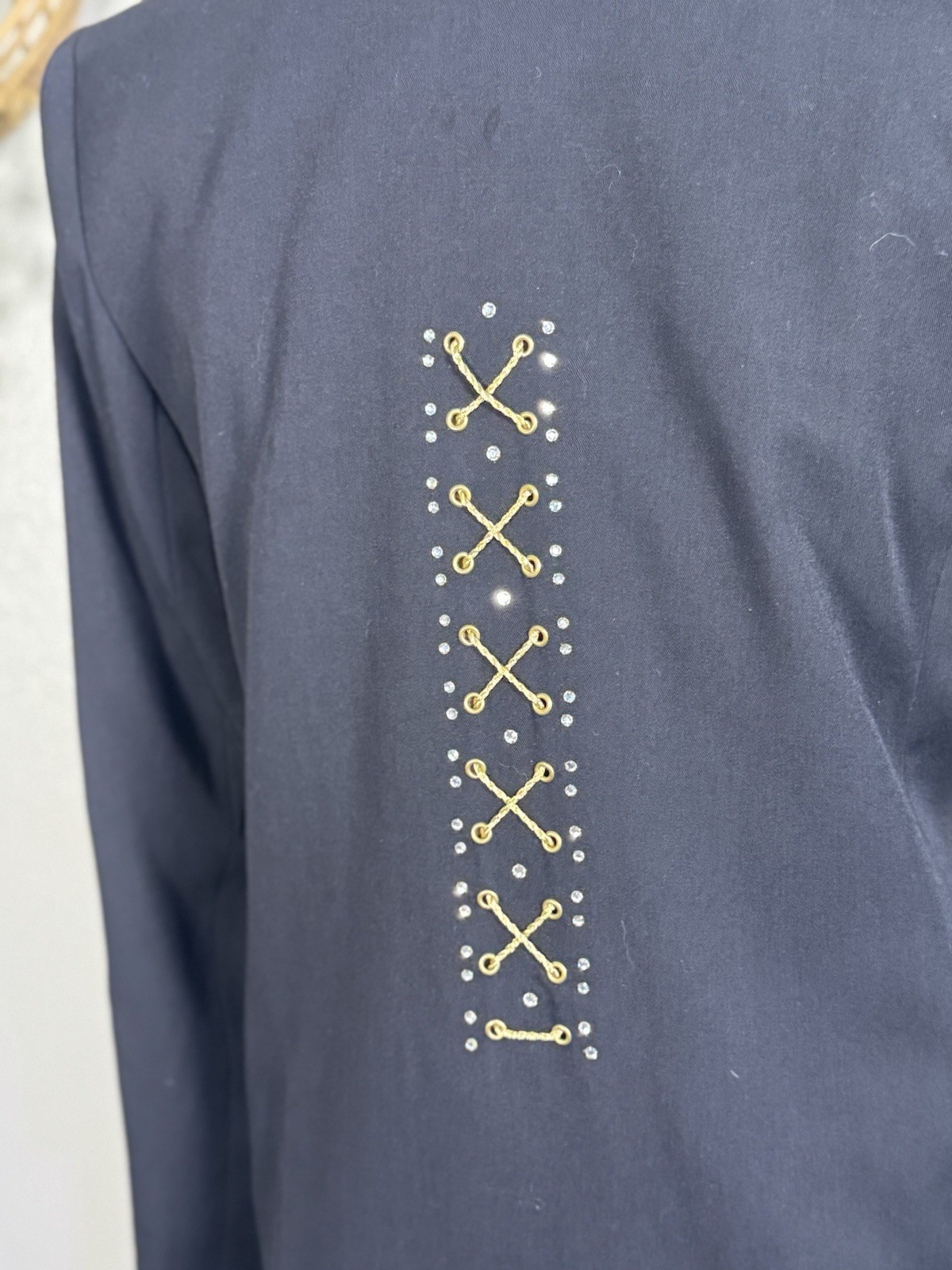 Vintage Criscione New York | Black Power Blazer| Gold Accents | Old Money | 1980