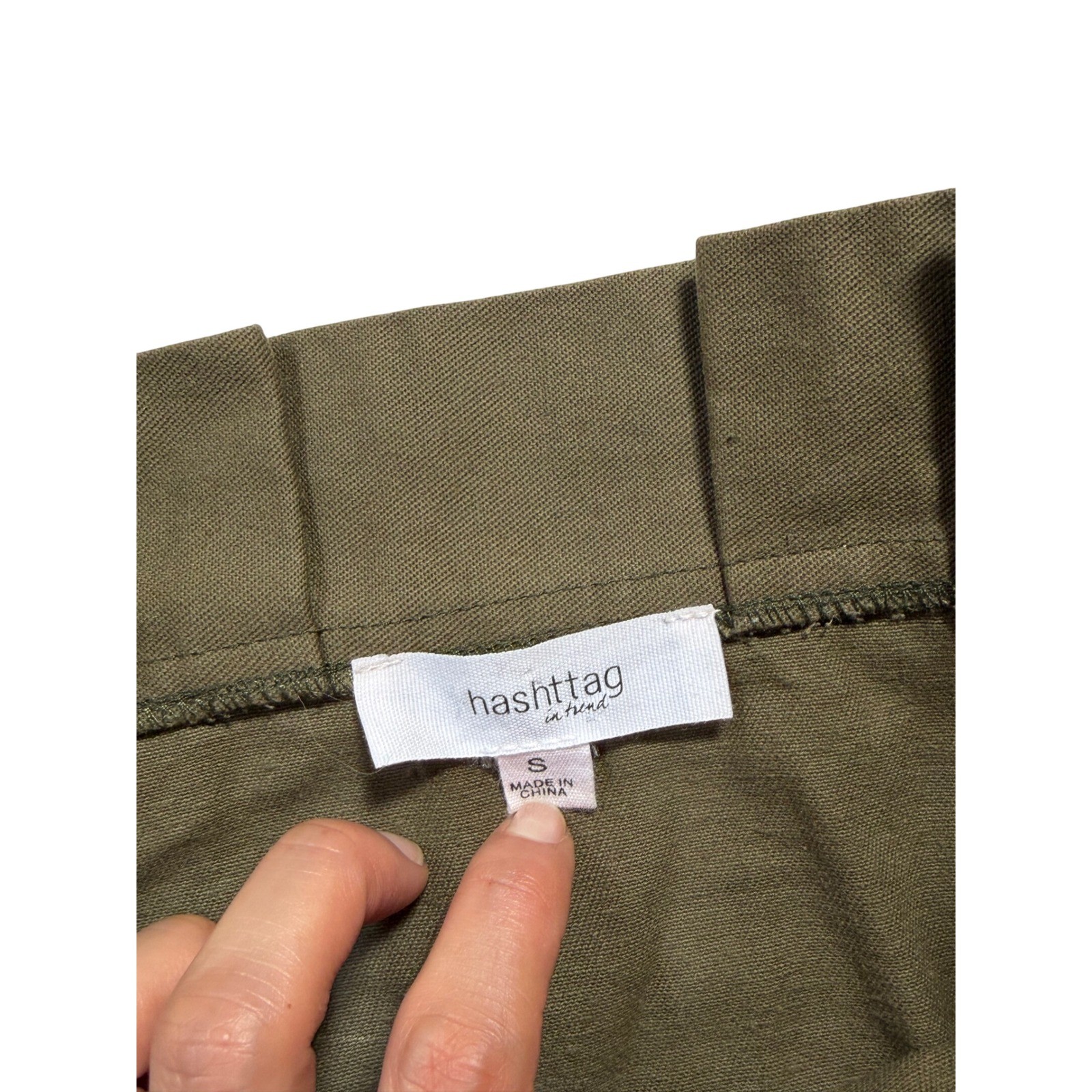 Hashttag Intrend Olive Green Cargo Mini Skirt with Belt