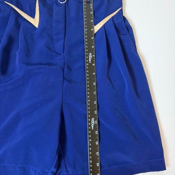 Vintage 80s Royal Blue High Waisted Culotte Shorts Medium
