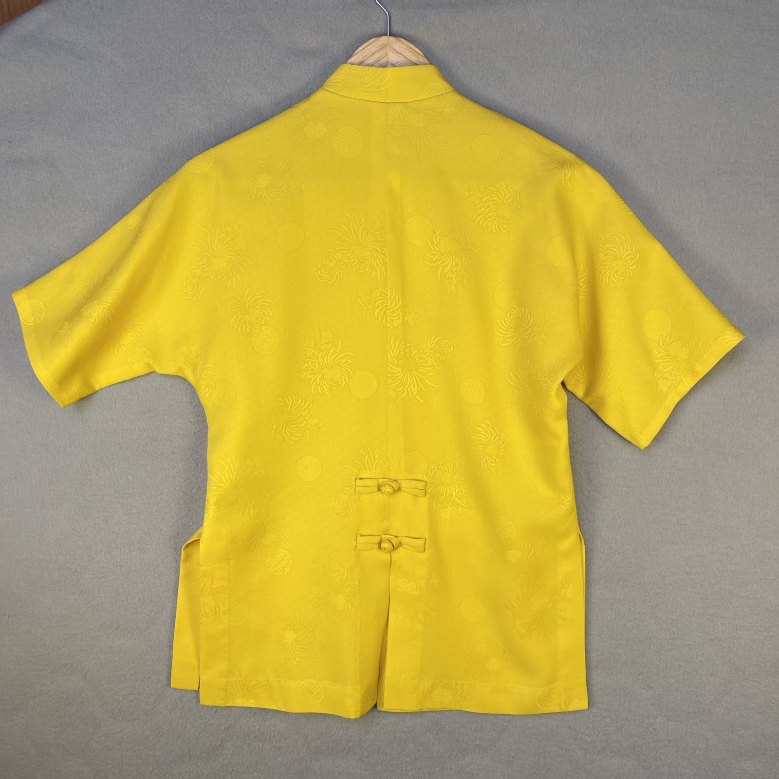 VTG McInerny Hawaii Lounge Set Womens 8 Yellow Mandrain Jacquard Pant Suit 70s