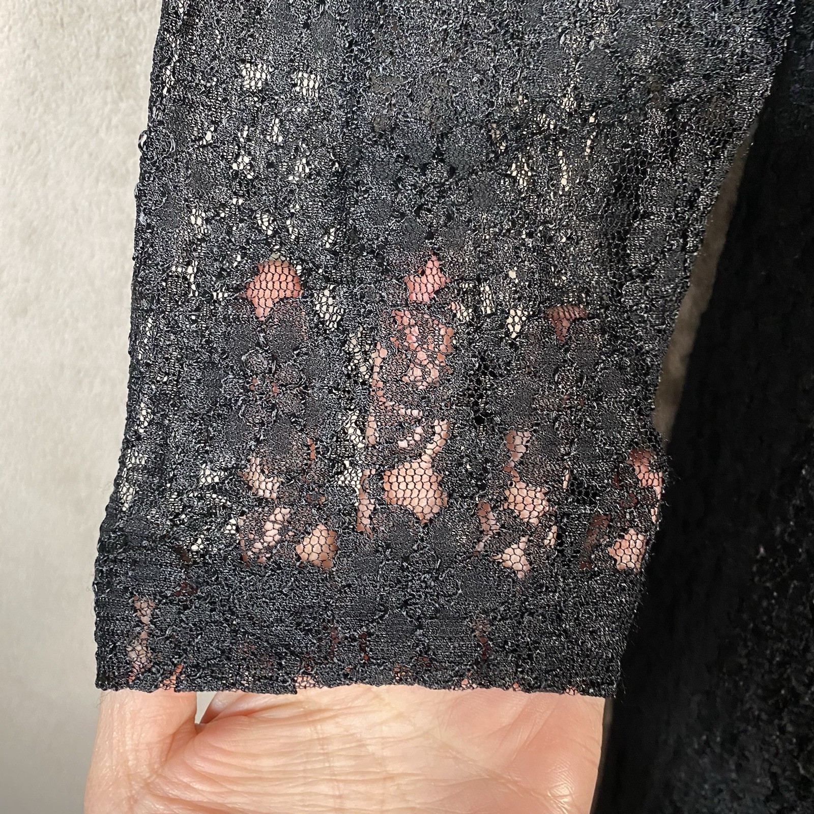 Vintage Black Sheer Lace Cardigan Dress Corset Victorian Gothic Dark Romantic