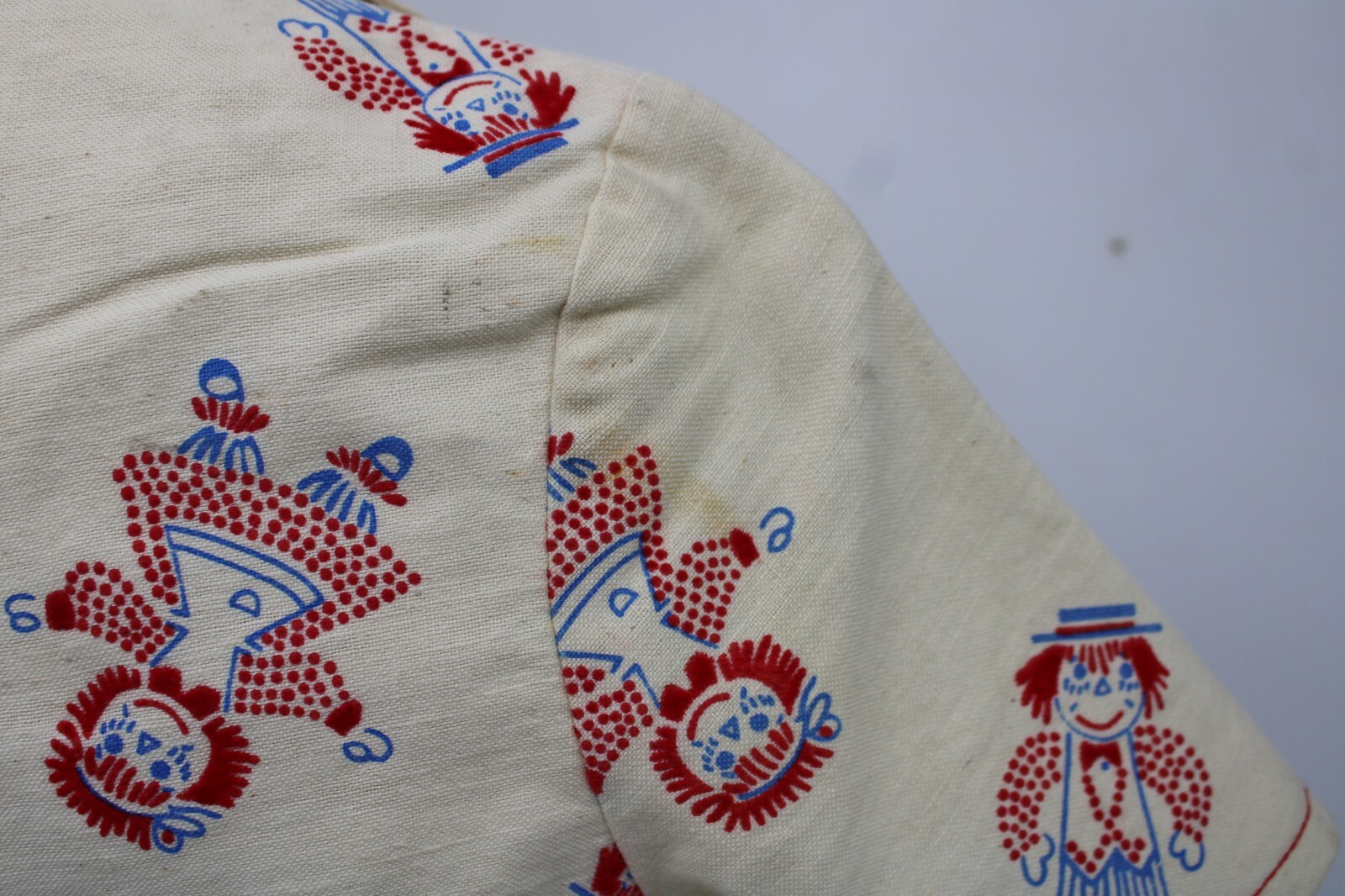 1960s Women Cotton blouse Short Sleeve High Waist