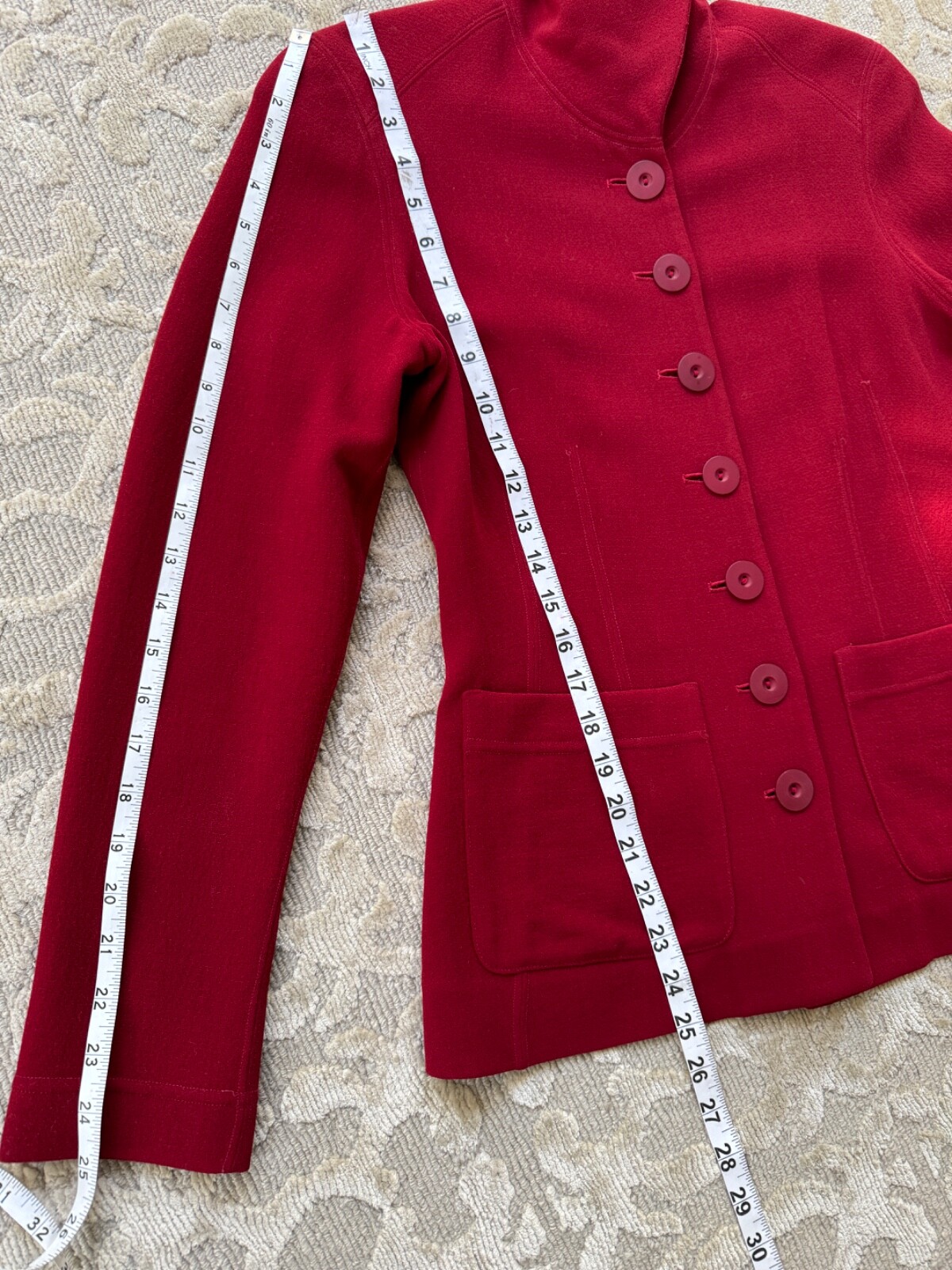 Donna Karan New York Vintage Dark Red Fitted Blazer
