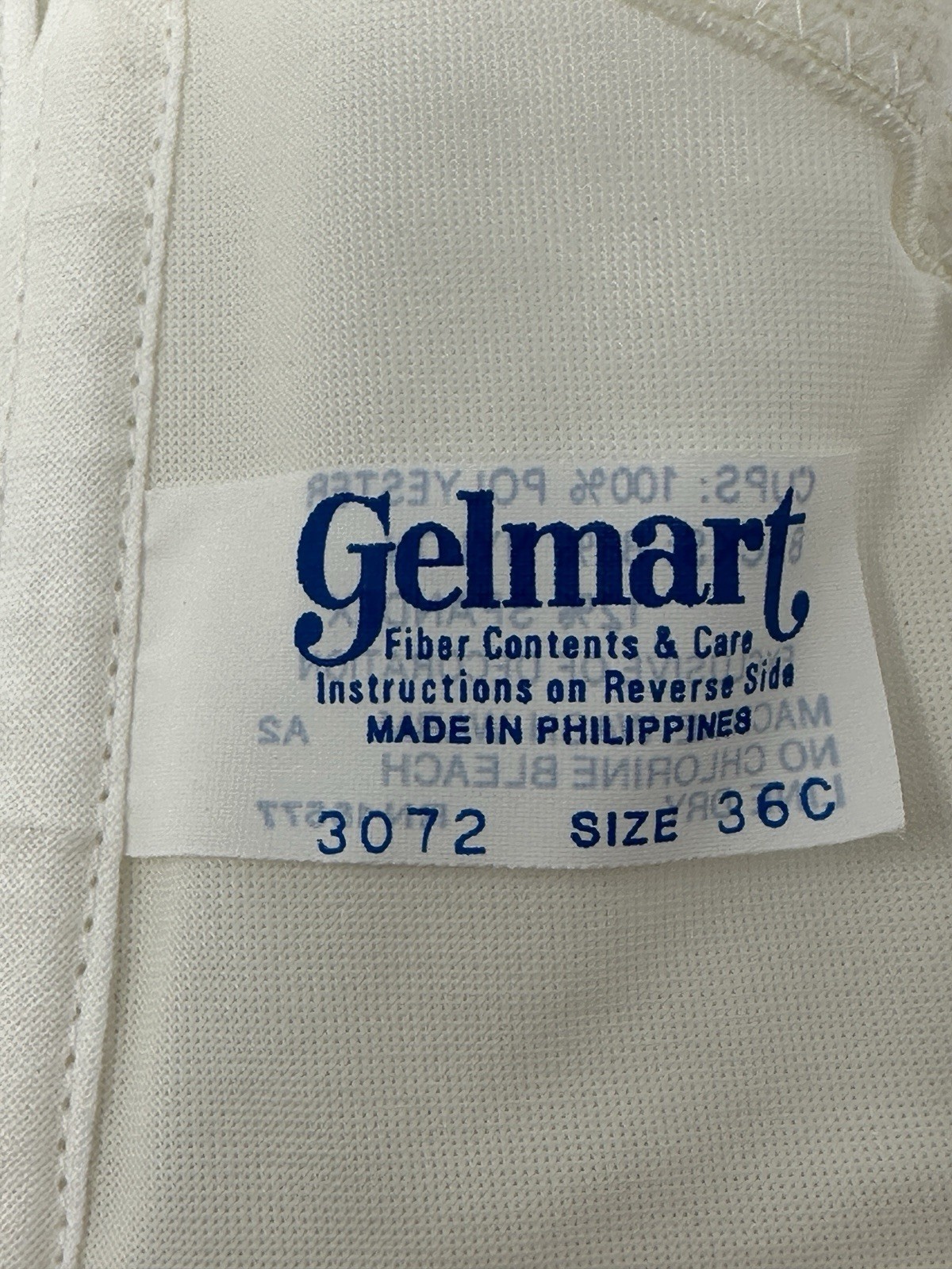 Vintage Strapless Underwire Bra Gelmart 36C ~ White Lace Seamless NWT NOS #C148