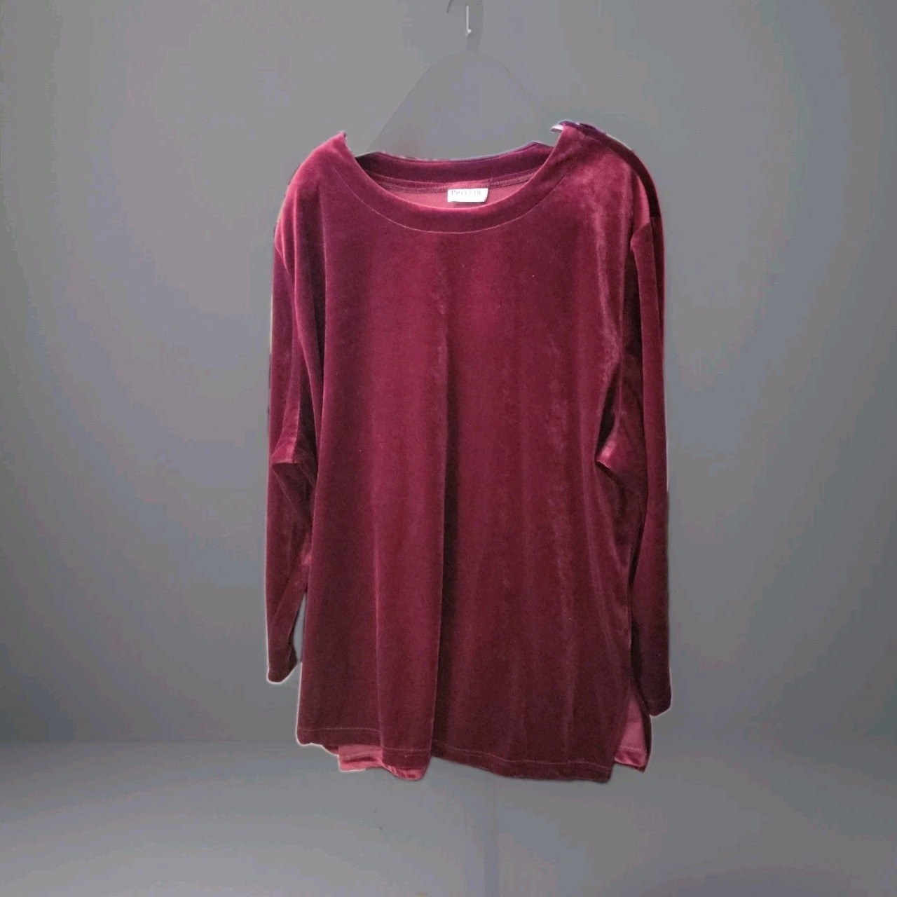 Vintage Velvet Burgandy Top/dress Prelude Womens Pit-to-pit 30″ Pit Down 21″