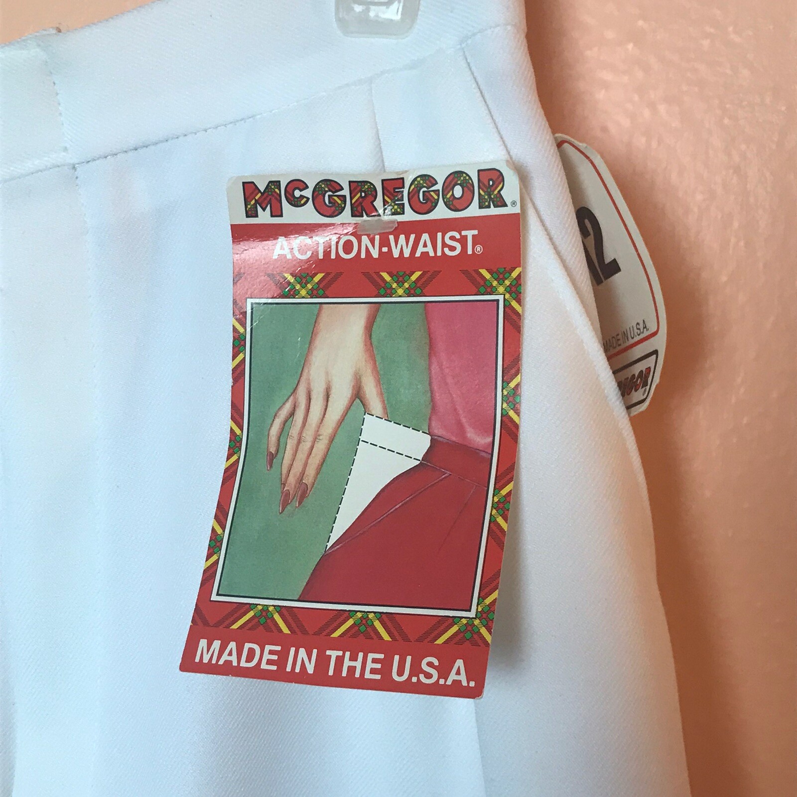 McGregor Action Waist White Nursing Skirt Vintage NWT Made In USA Size 12